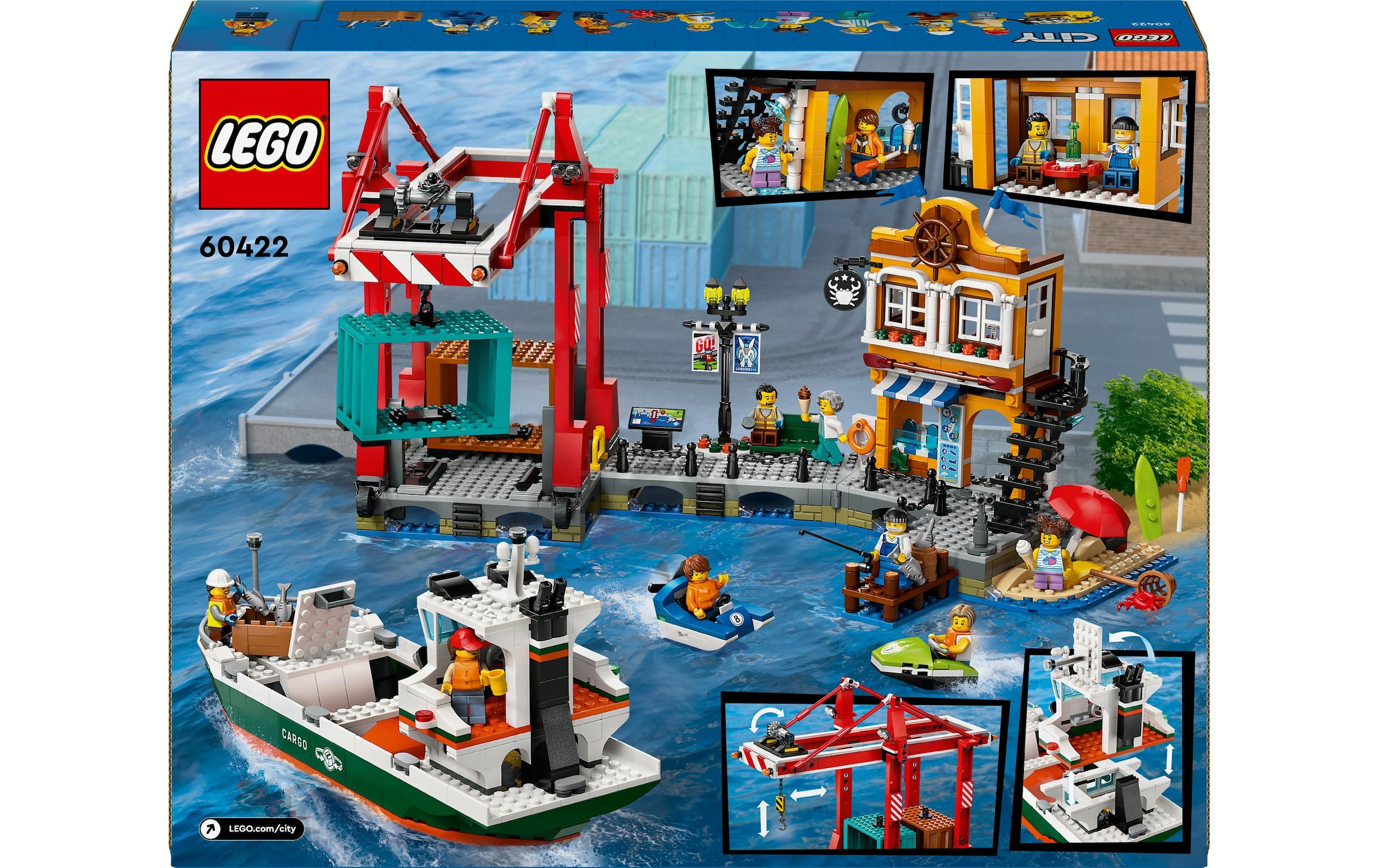 LEGO® Spielbausteine »City Hafen mit Frachtschiff 60422«, (1226 St.)