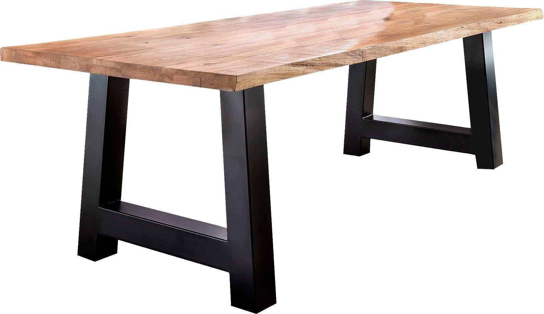Image of Home affaire Esstisch »Tristan«, massive Balkeneiche geölt mit Baumkante bei Ackermann Versand Schweiz