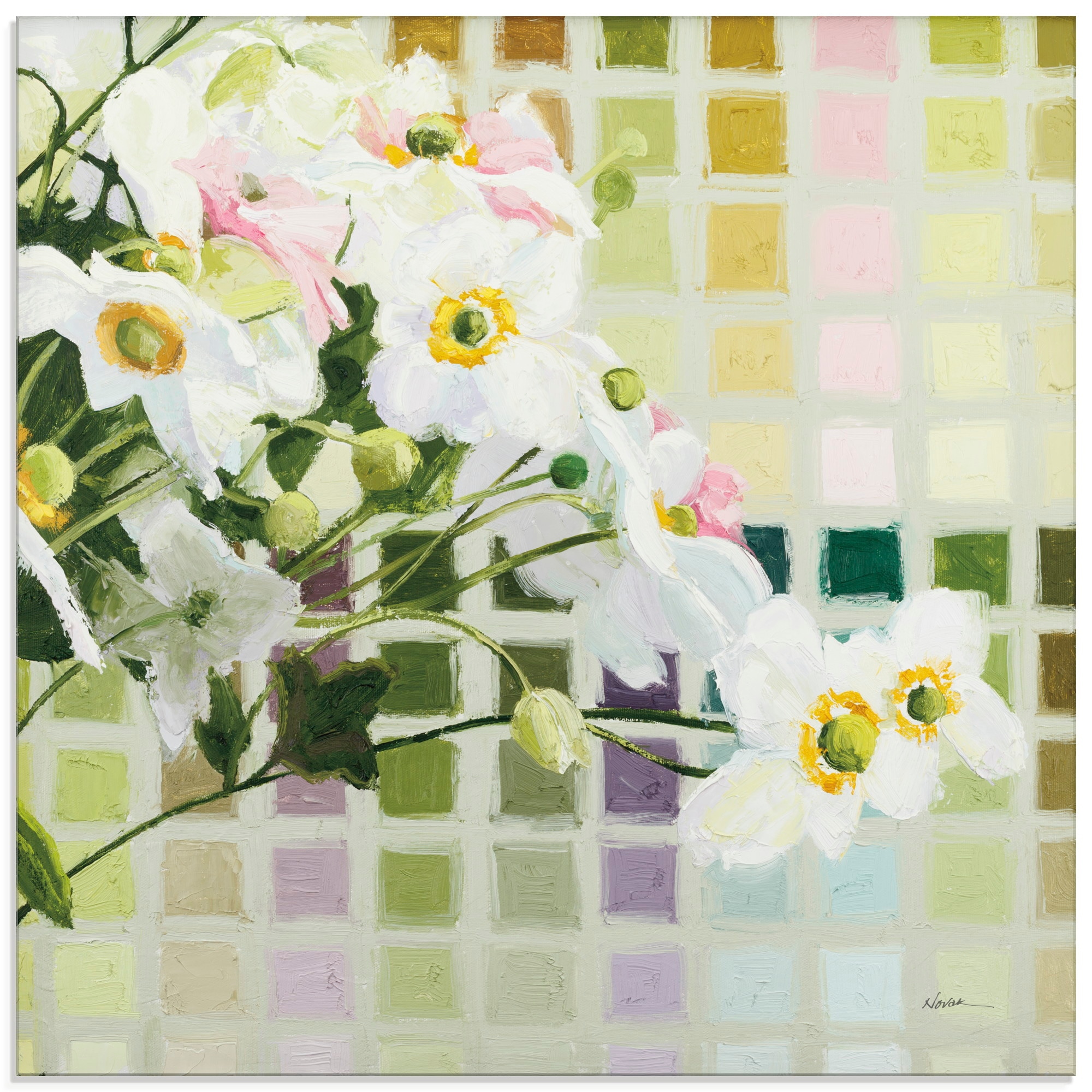 Image of Artland Glasbild "Color Chart I" Blumenbilder 1 Stk. tlg. in verschiedenen Grössen