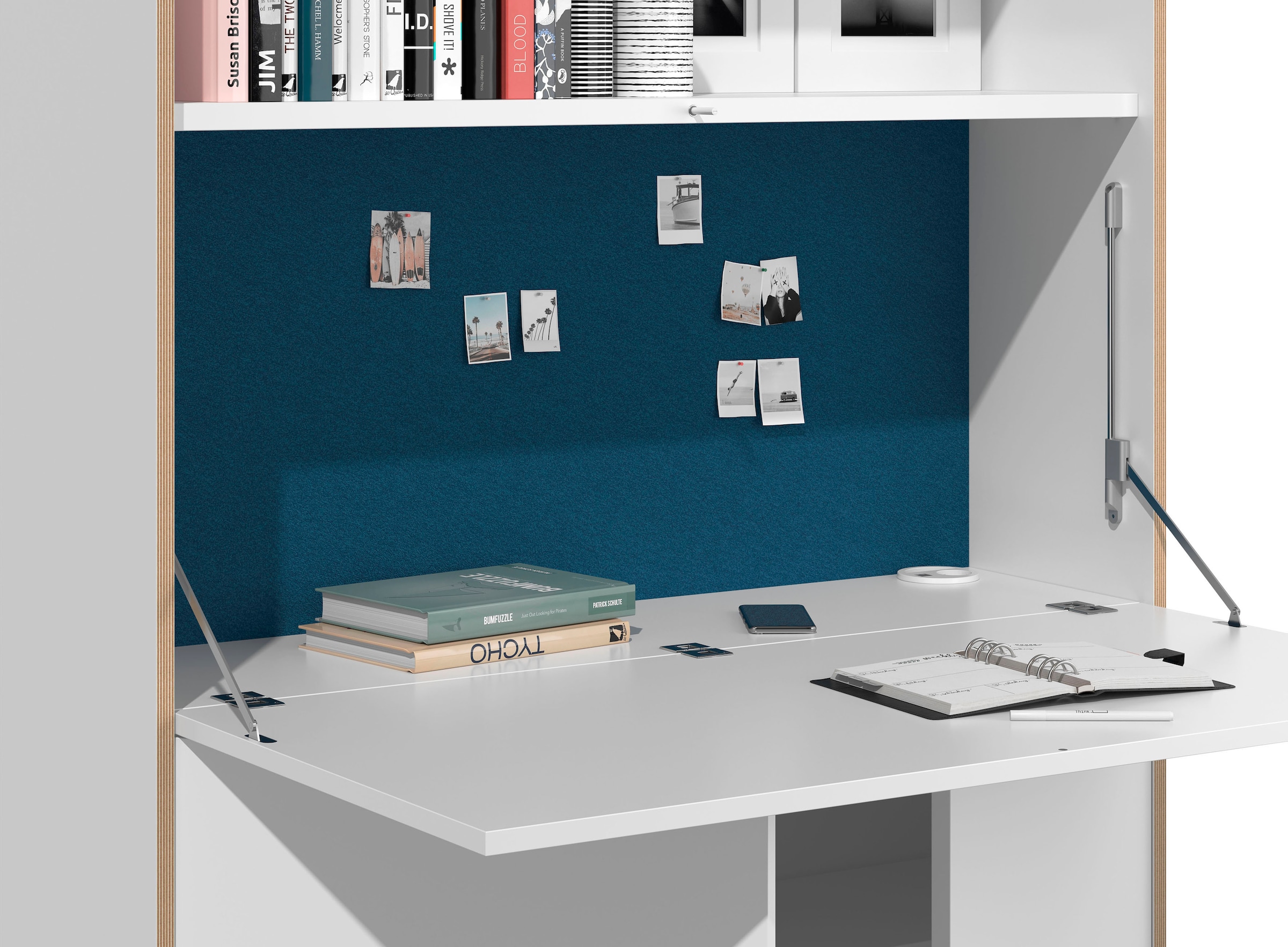 Müller SMALL LIVING Sekretär »FLAI Home-Office gross«, drei Rückwände: Melamin, magnetisch oder mit 6mm dickem Bulletin Board