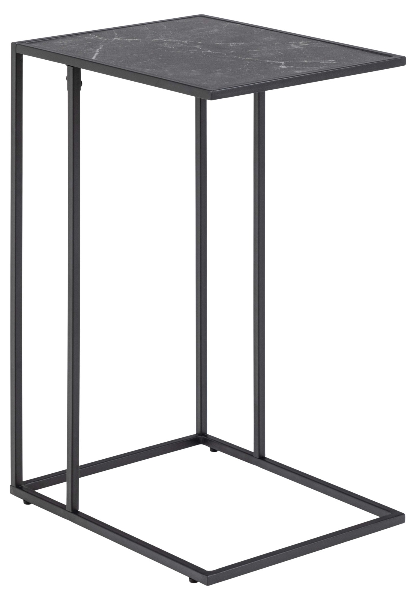 Image of ACTONA GROUP Beistelltisch "Infinity" Ecktisch, Tischplatte in Marmoroptik, Metallgestell, H: 63 cm