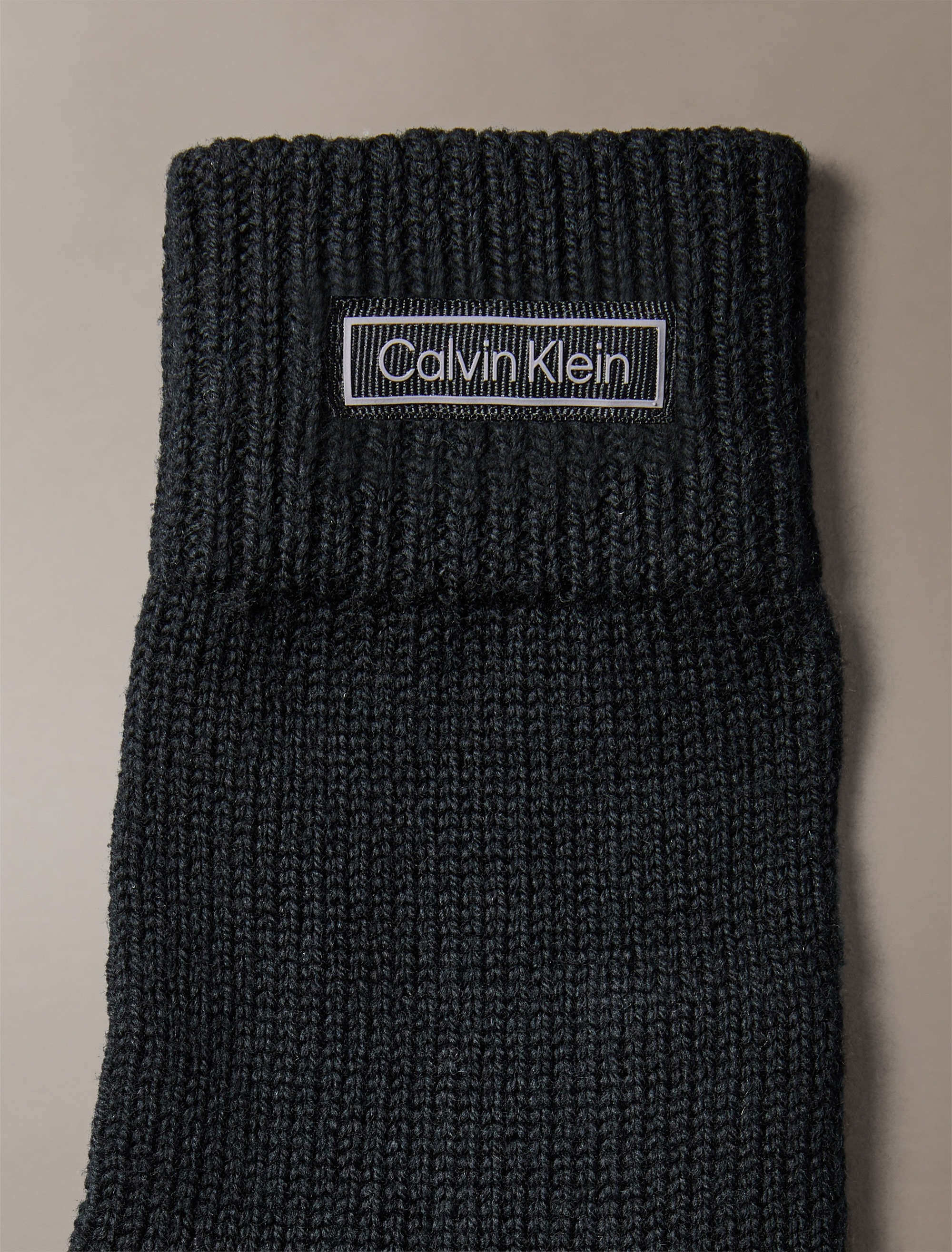Calvin Klein Jeans Strickhandschuhe Rippstrick, warme Wollmix-Qualität