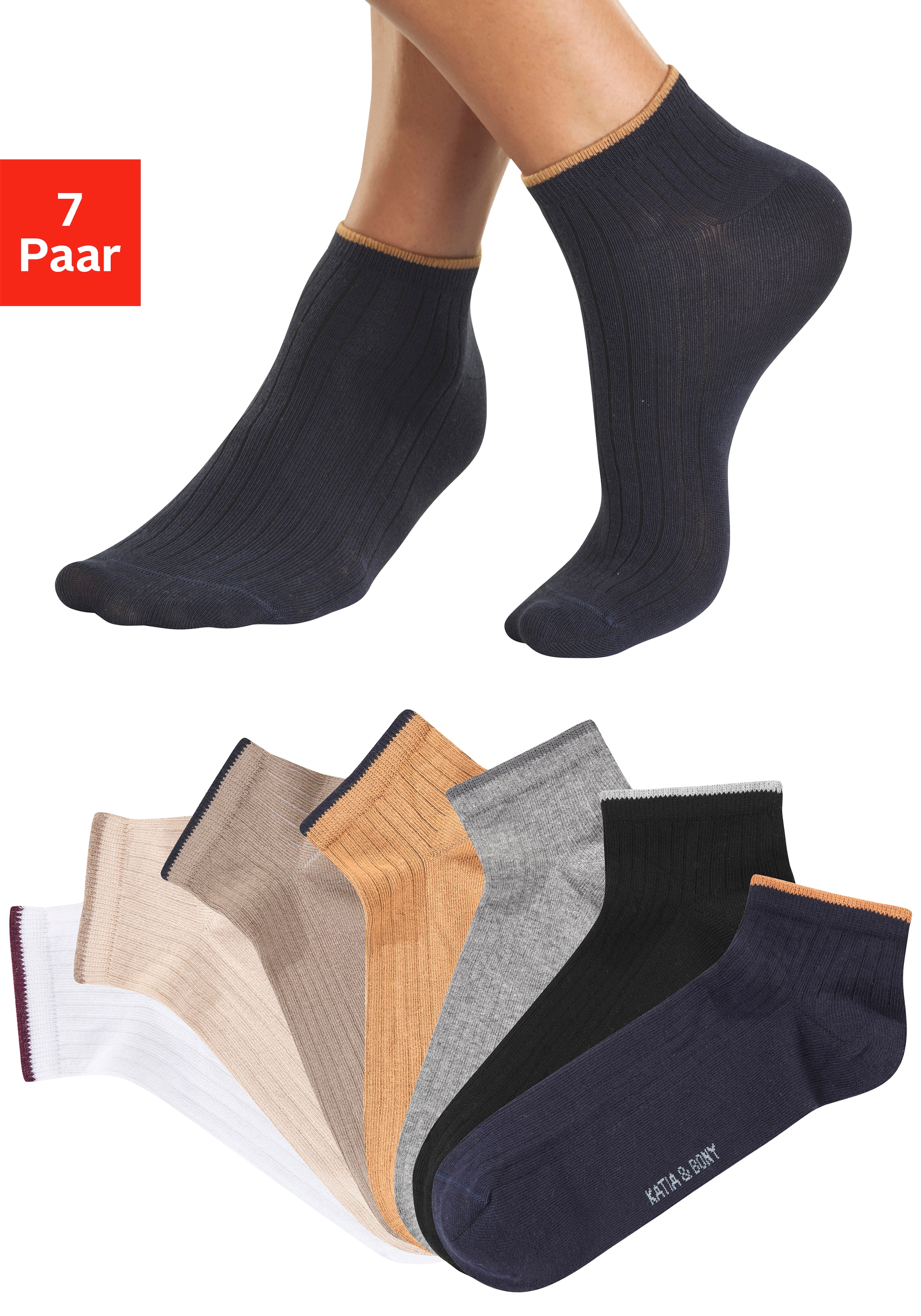 Image of H.I.S Kurzsocken Packung, 7 Paar tlg. in schöner Farbpackung