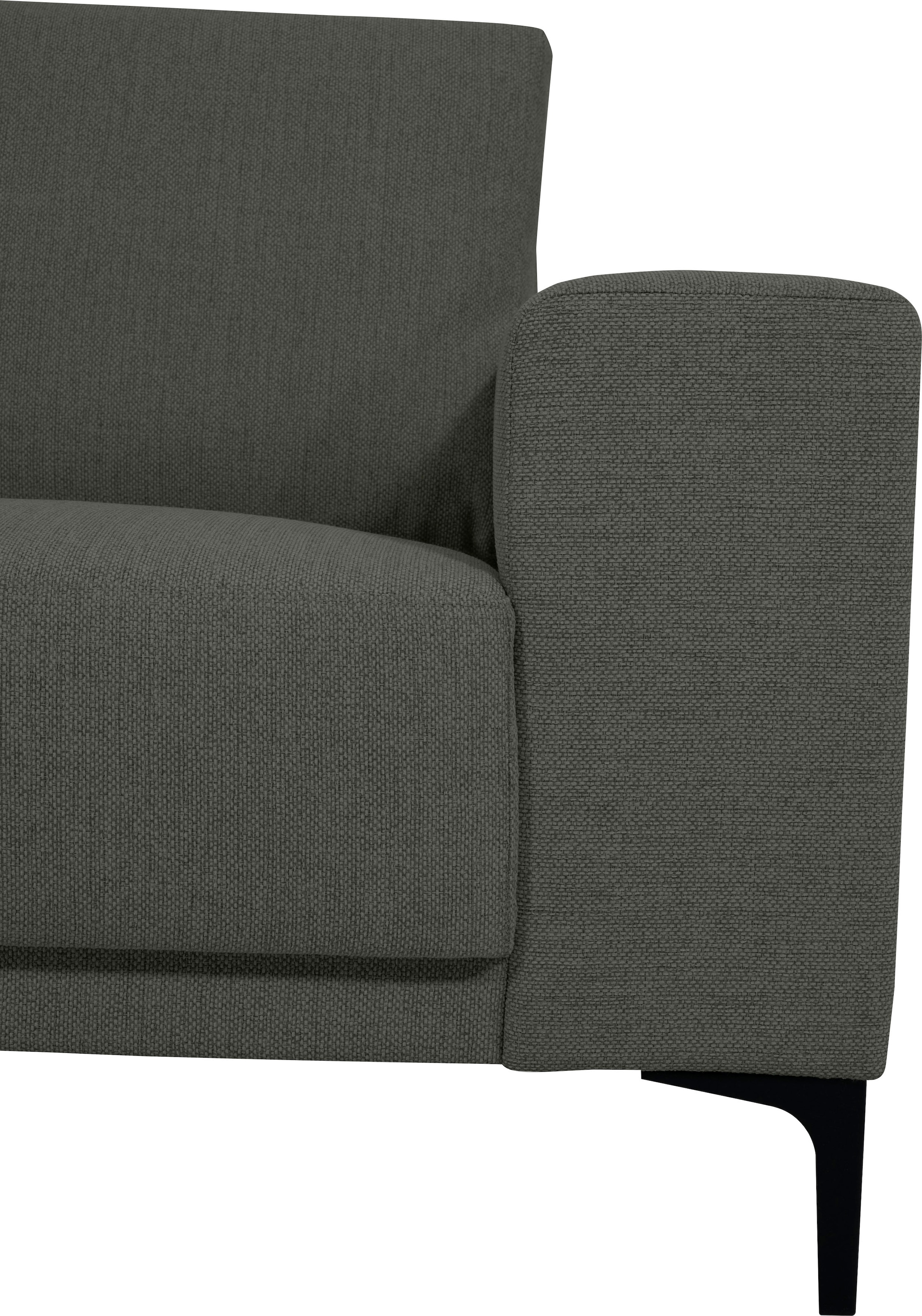 Places of Style 2-Sitzer »Xander«, Breite 164 cm, Webstoff, Soft-Touch Chenille, schwarze Metallfüsse