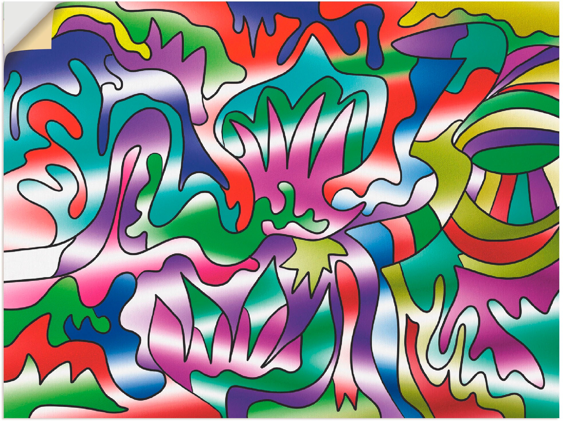 Image of Artland Wandbild »Bunt Abstrakt II«, Muster, (1 St.), in vielen Grössen & Produktarten -Leinwandbild, Poster, Wandaufkleber / Wandtattoo auch für Badezimmer geeignet bei Ackermann Versand Schweiz