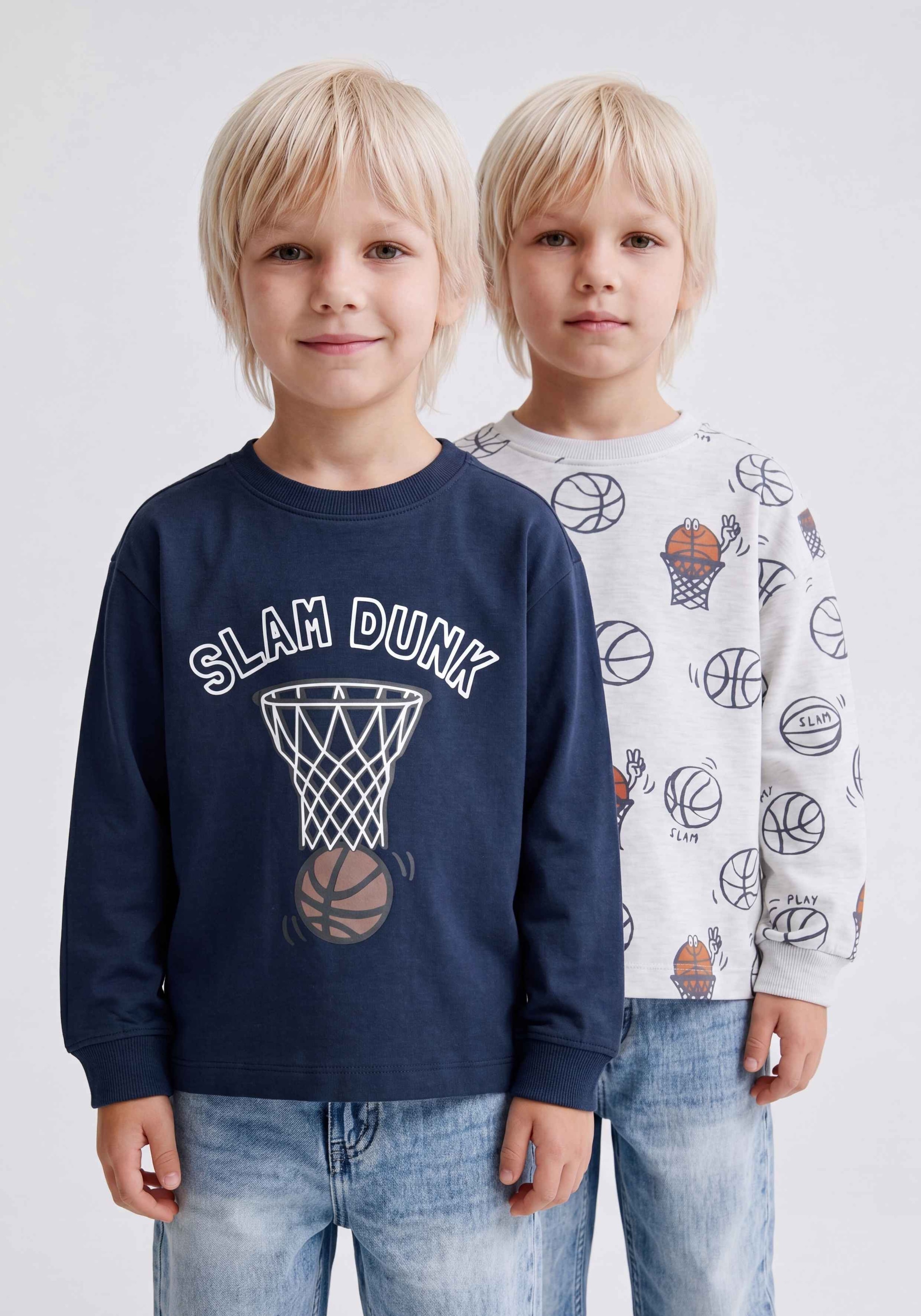 Image of STACCATO Langarmshirt Packung, 2 2er Pack Sweater / Basketball-Motive / für Boys