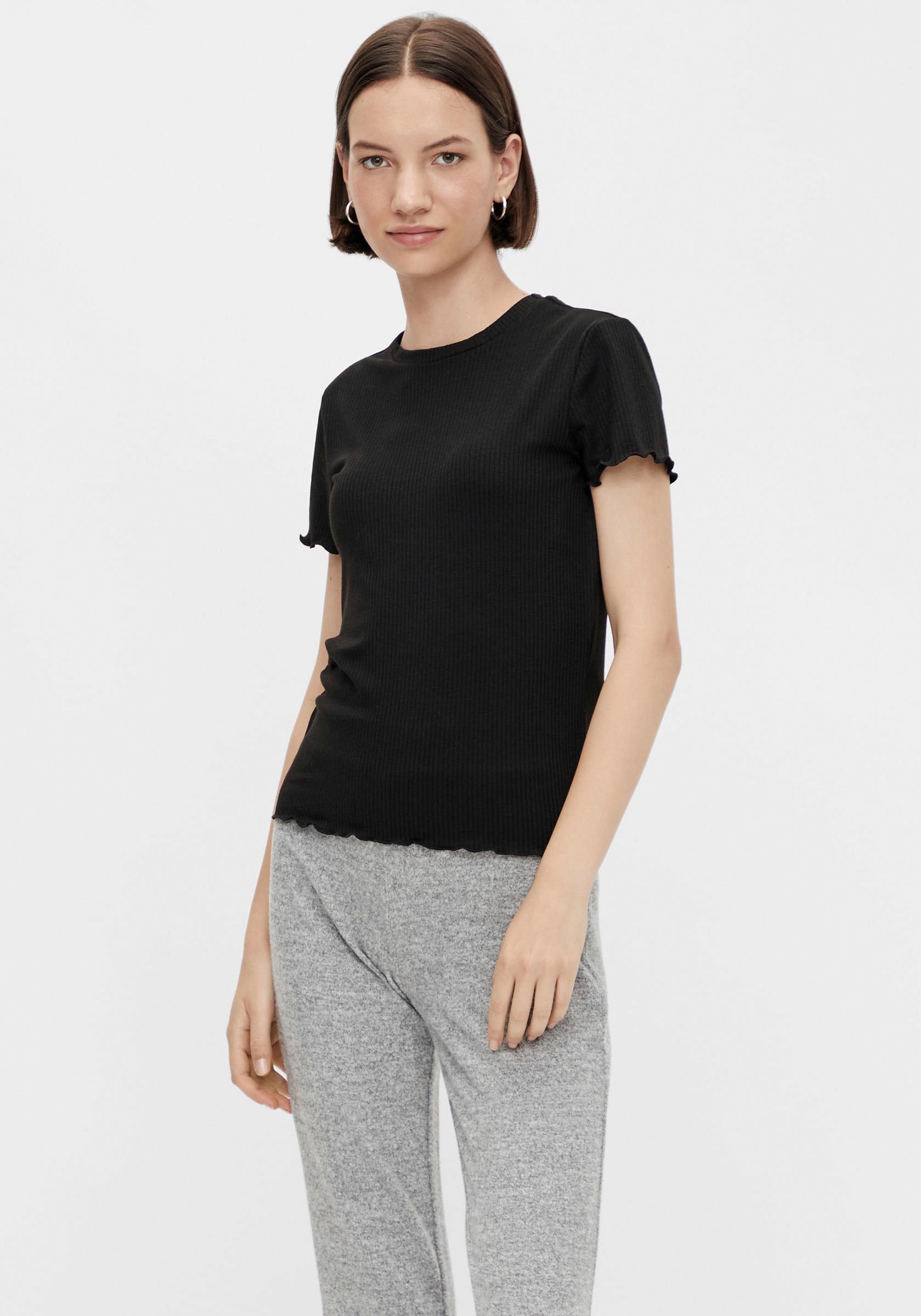 pieces T-shirt à manches courtes »PCNICCA SS O-NECK  TOP KAC BFD« Viskosemischung, slim fit