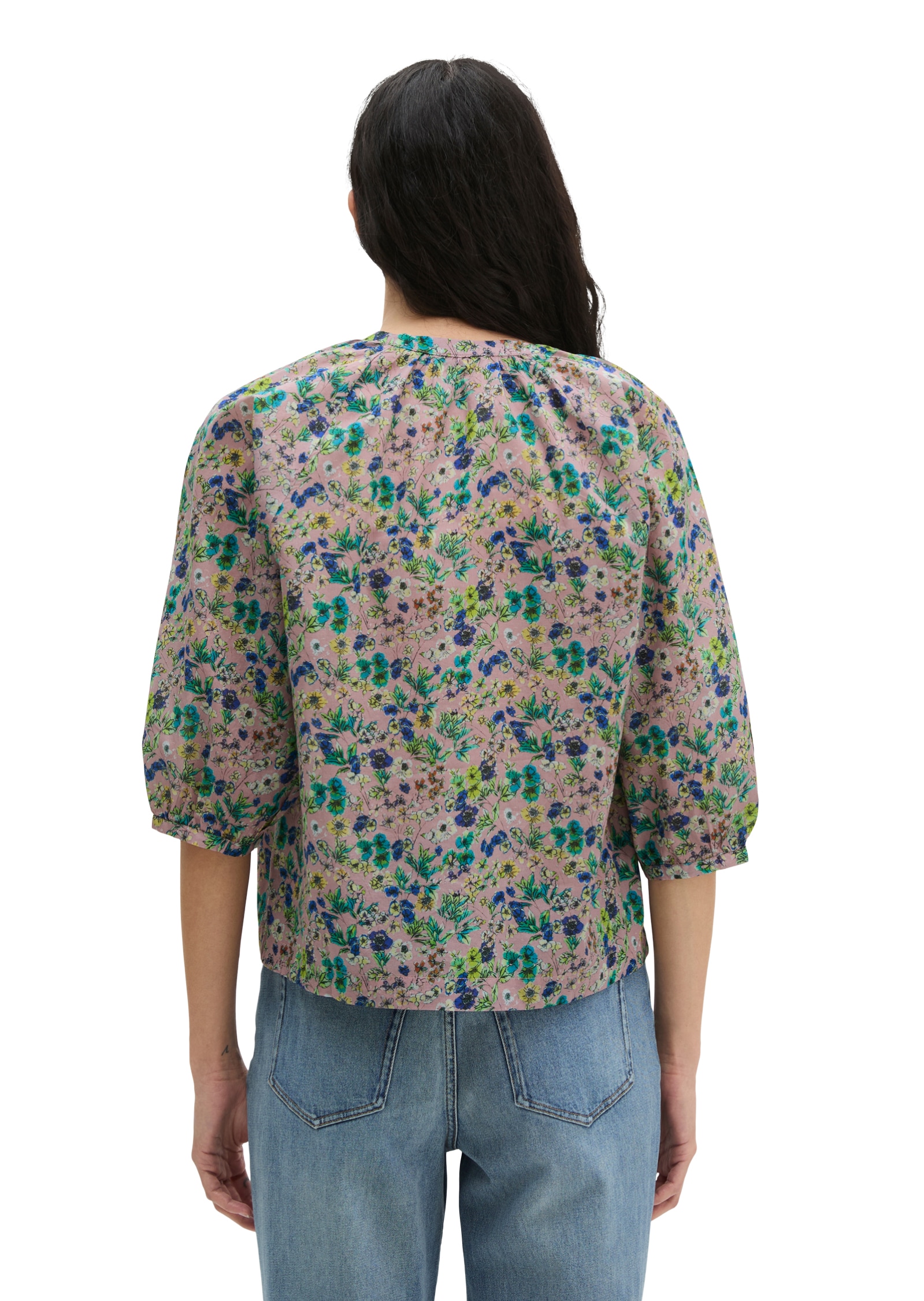 Marc O'Polo Blouse à enfiler relaxed aus bedrucktem Baumwoll-Voile, Alloverprint