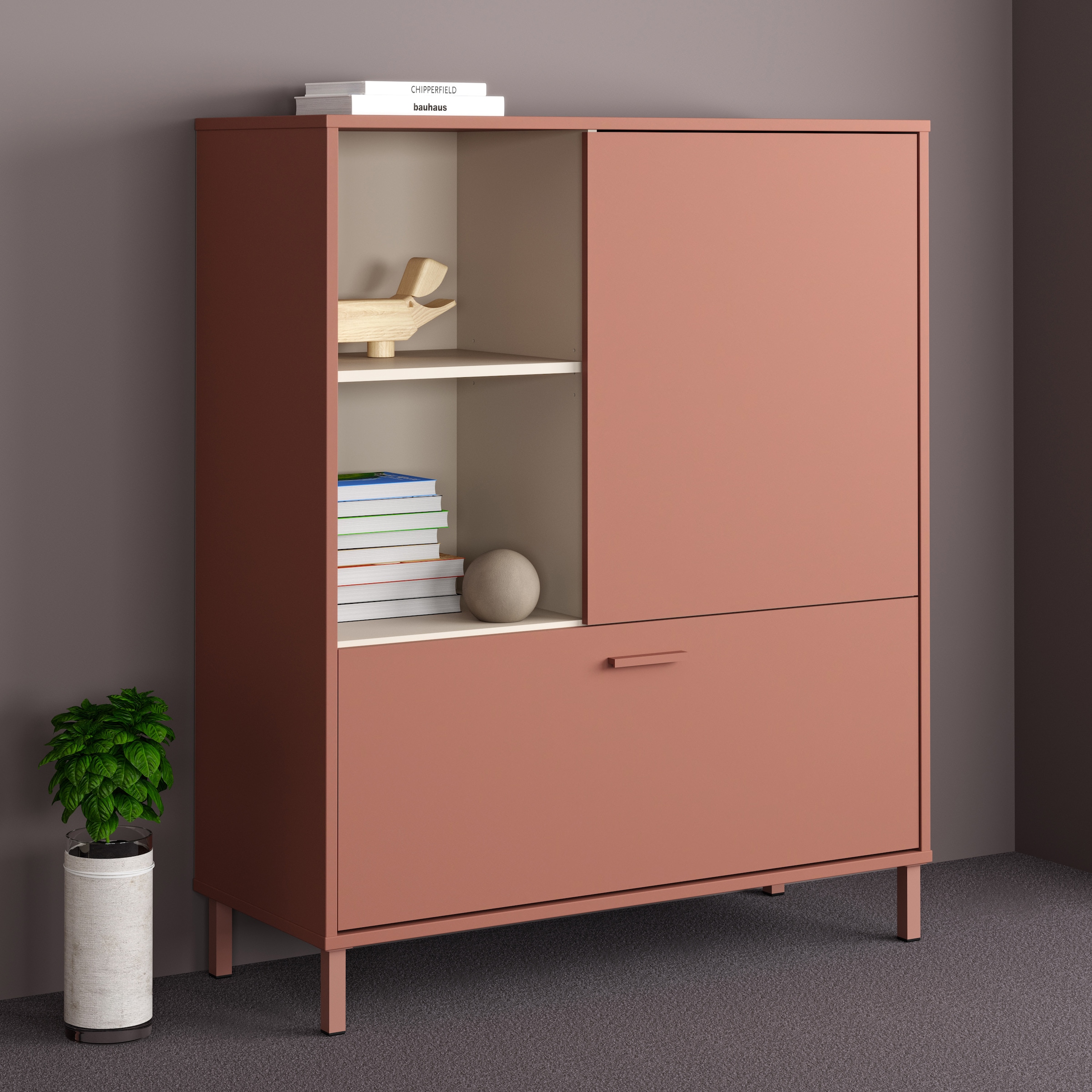 Image of FORTE Hochkommode "Milles Jugendzimmer" Trendiges Dekor, Vollauszug, B/H/T 105,9/124,8/41,5