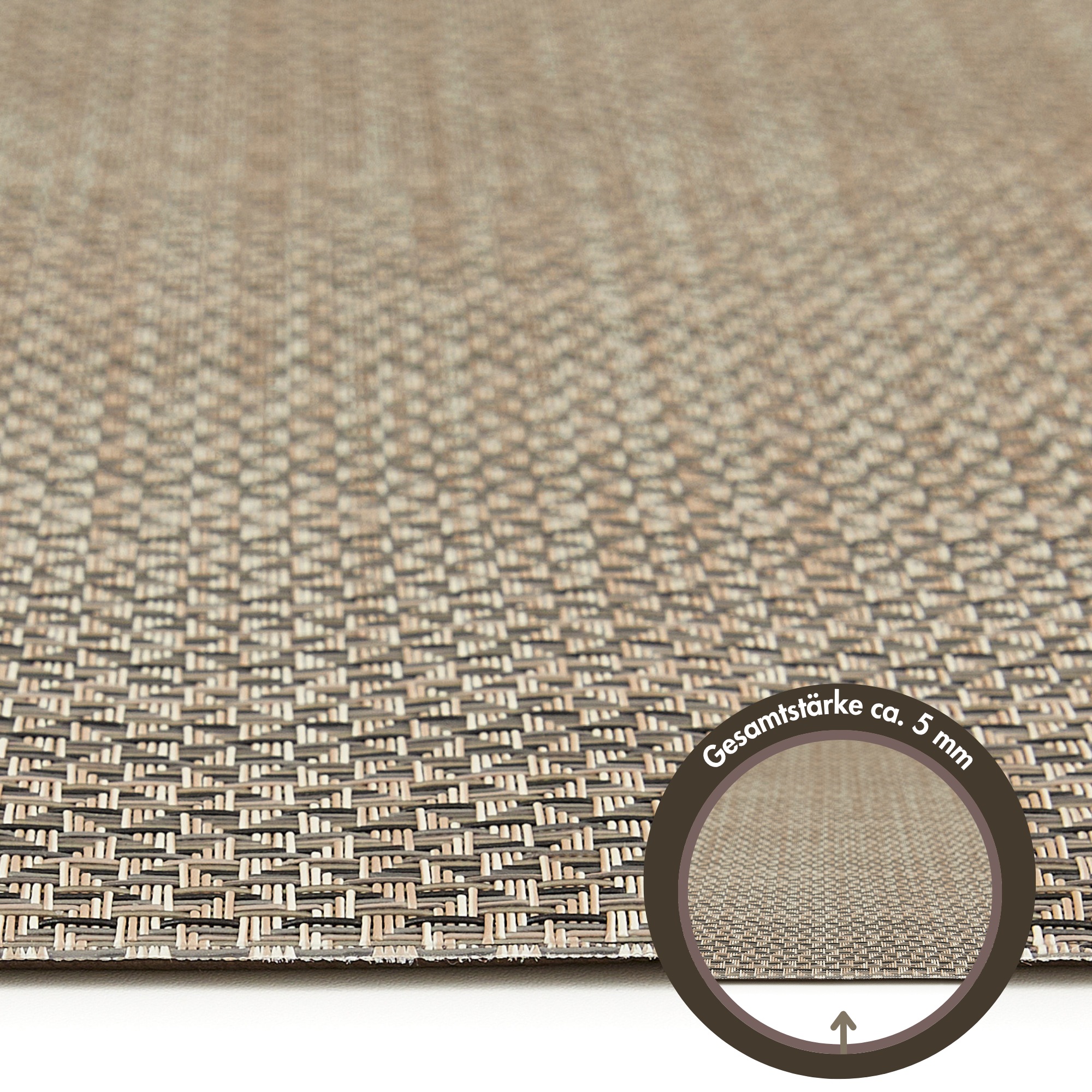 Andiamo Küchenläufer »Soft«, rechteckig, 5 mm Höhe, Vinyl-Küchenläufer, meliert, Flechtoptik, rutschhemmend