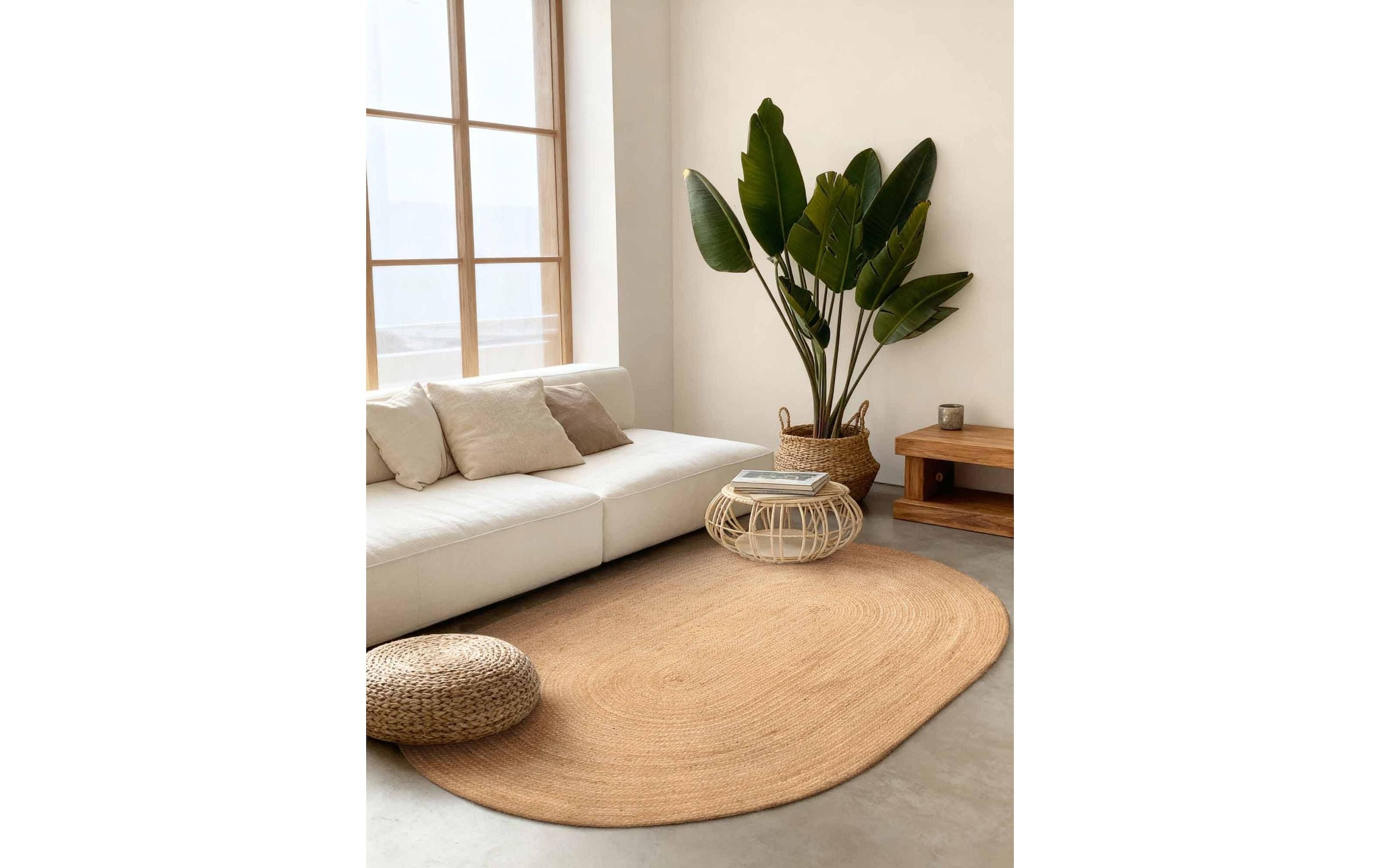 HANSE Home Teppich »Rangpur Juteteppich, in rund und oval« oval 10 mm Höhe handgewebt, 100% Jute , Natur, Wohnzimmer, Flur, Boho, Skandi