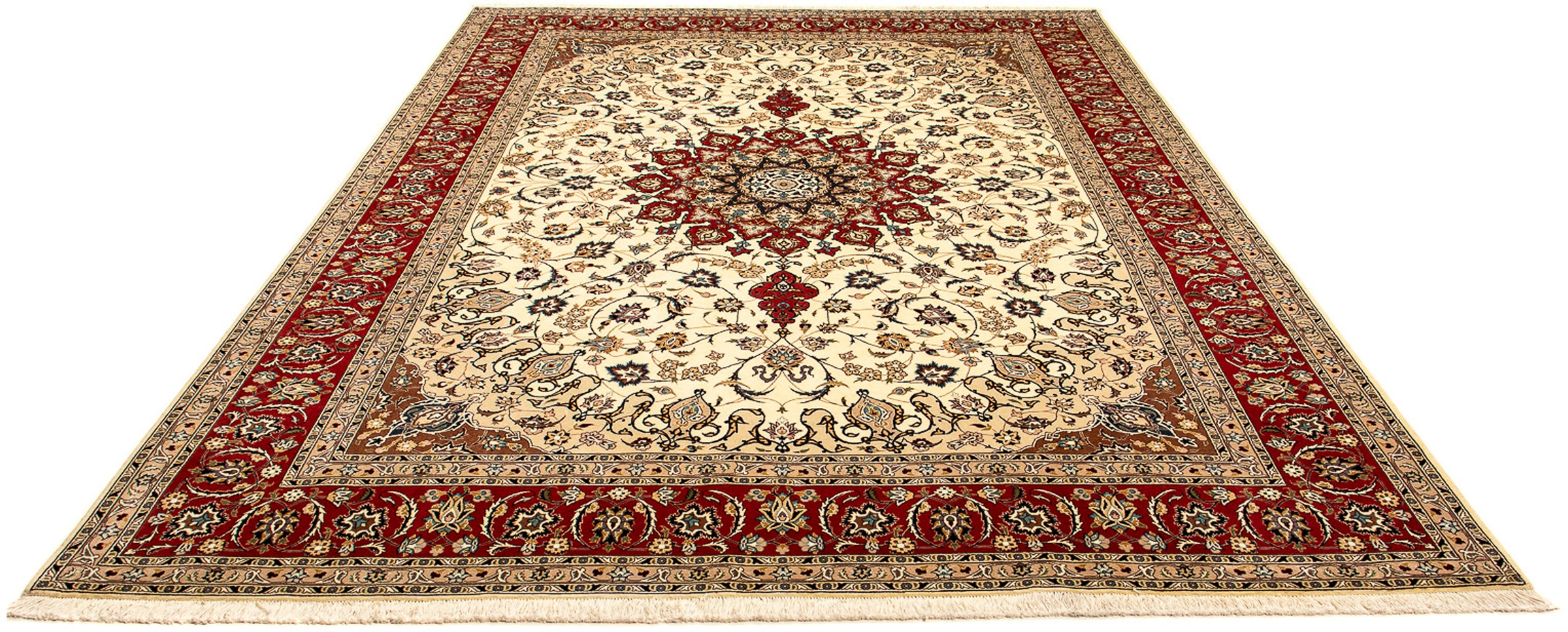 Image of morgenland Orientteppich »Perser - Täbriz - 358 x 254 cm - beige«, rechteckig, 10 mm Höhe, Wohnzimmer, Handgeknüpft, Einzelstück mit Zertifikat bei Ackermann Versand Schweiz