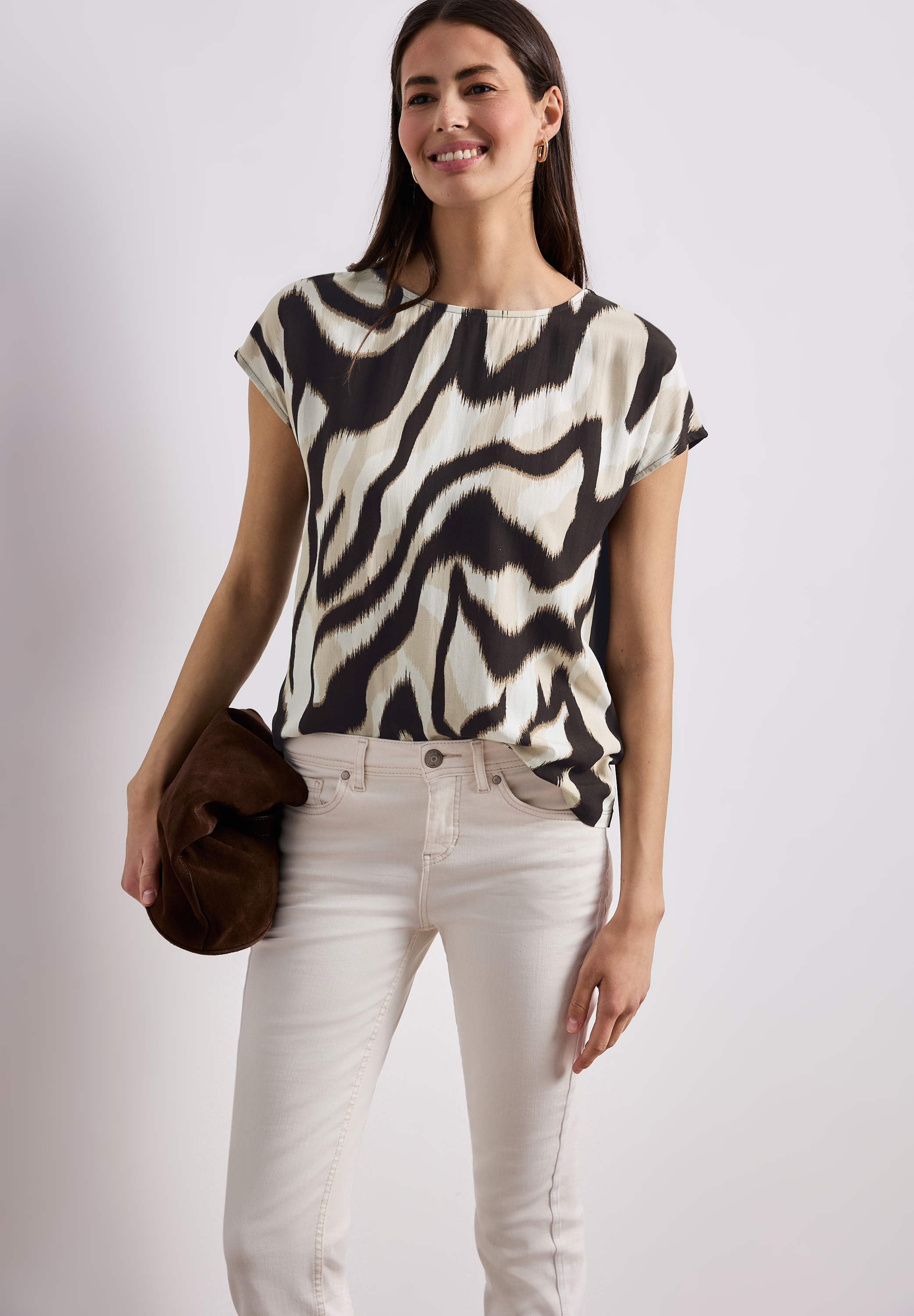 Image of STREET ONE Shirttop Sommershirt mit Front im Animal-Look