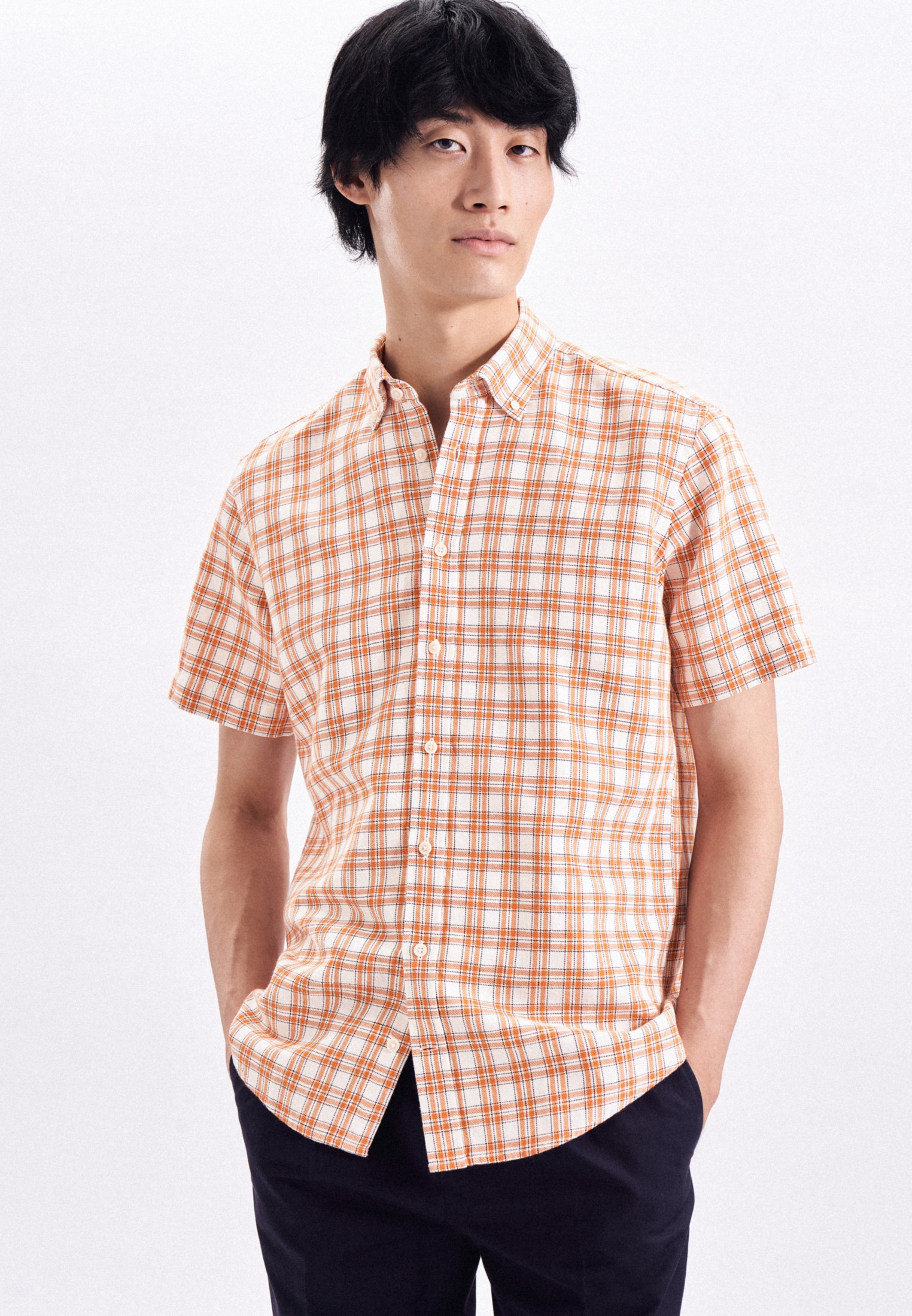 seidensticker Businesshemd »Schwarze Rose«, Regular Kurzarm Button-Down-Kragen Karo kaufen