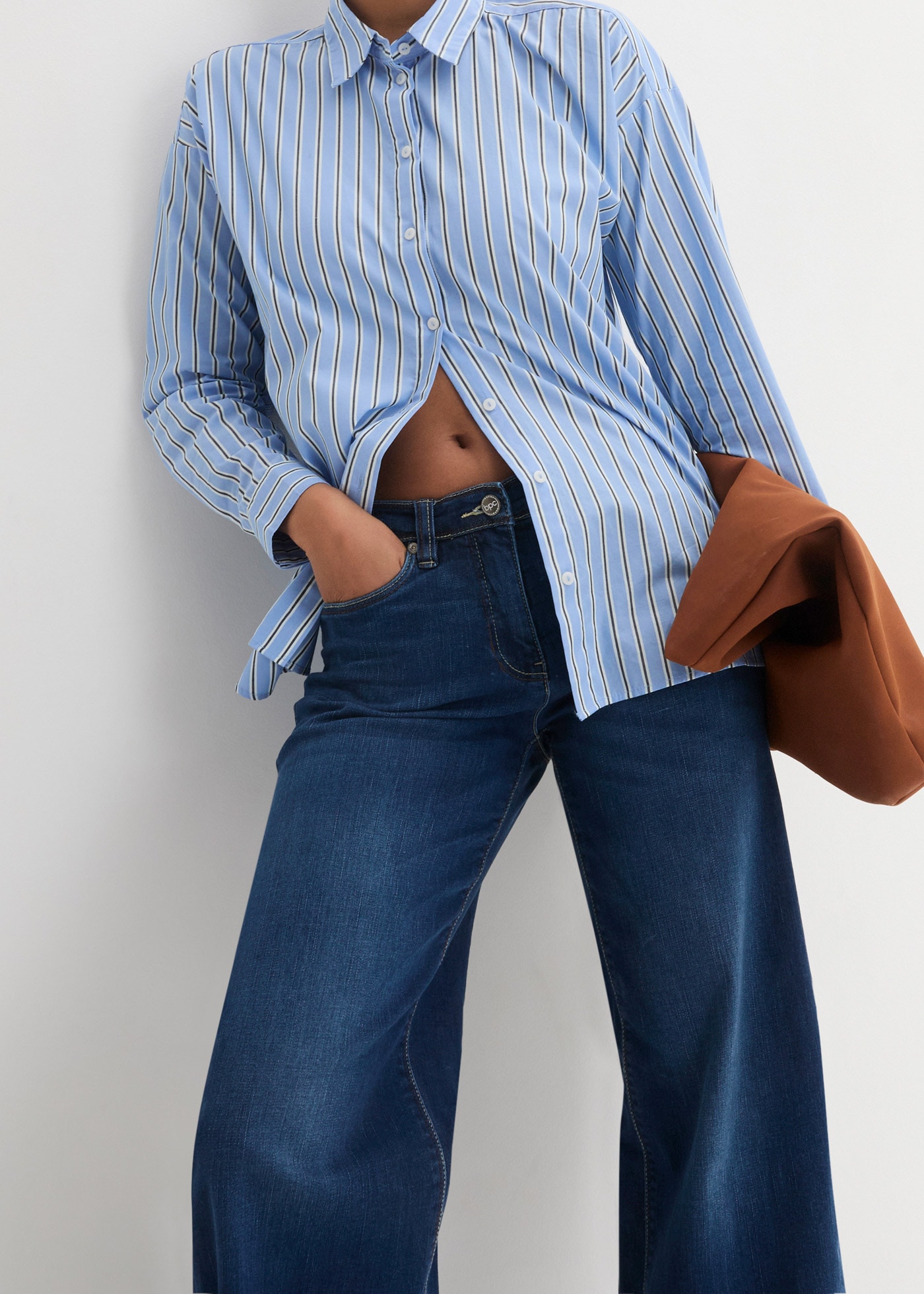 bonprix Weite Jeans Loose Fit Passform, mit Stretch-Material, mit Bequembund