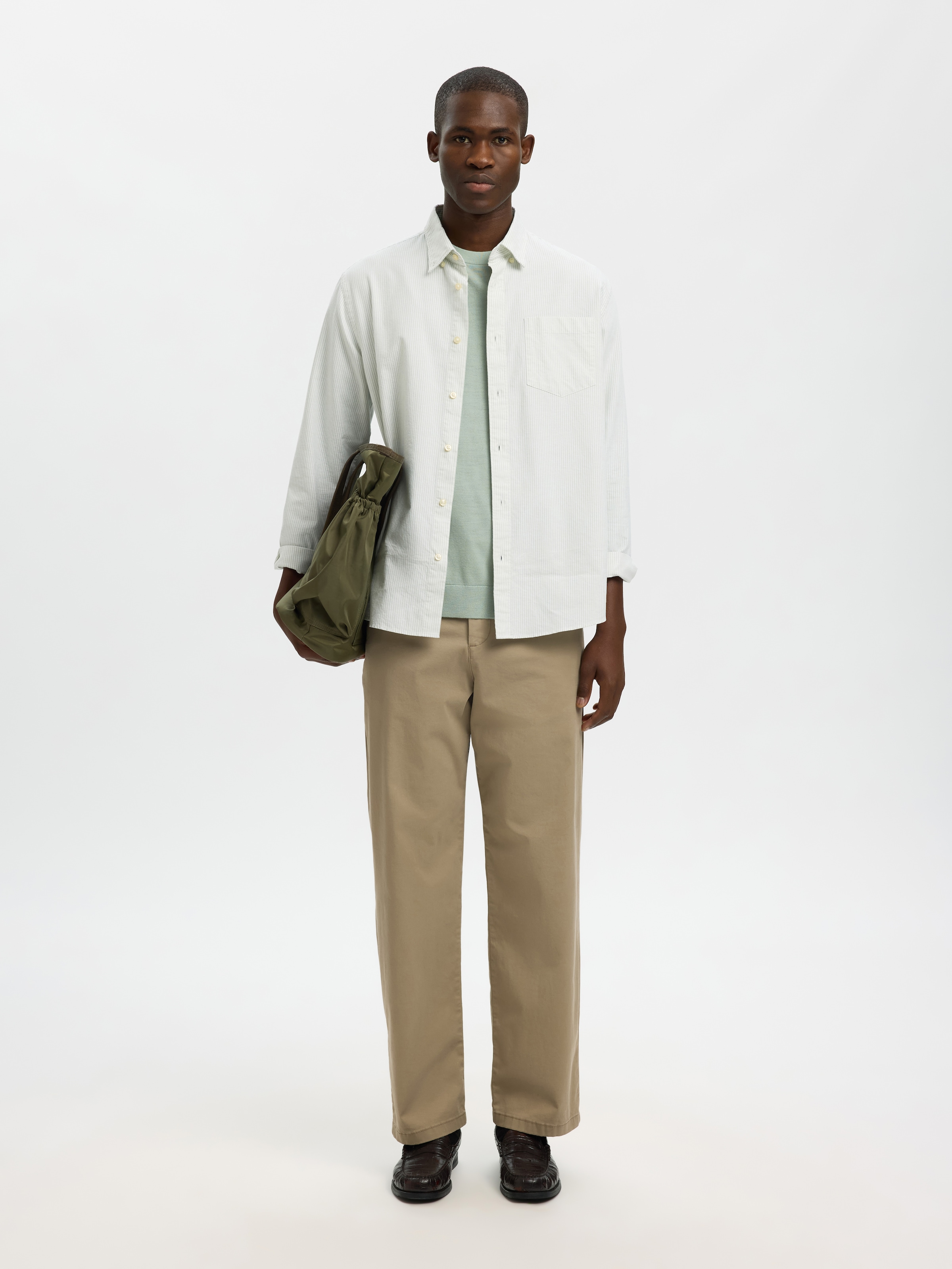 SELECTED Pull à col rond »SLHTRAY LS KNIT MERINO CREW NECK NOOS« Laine, coupe régulière