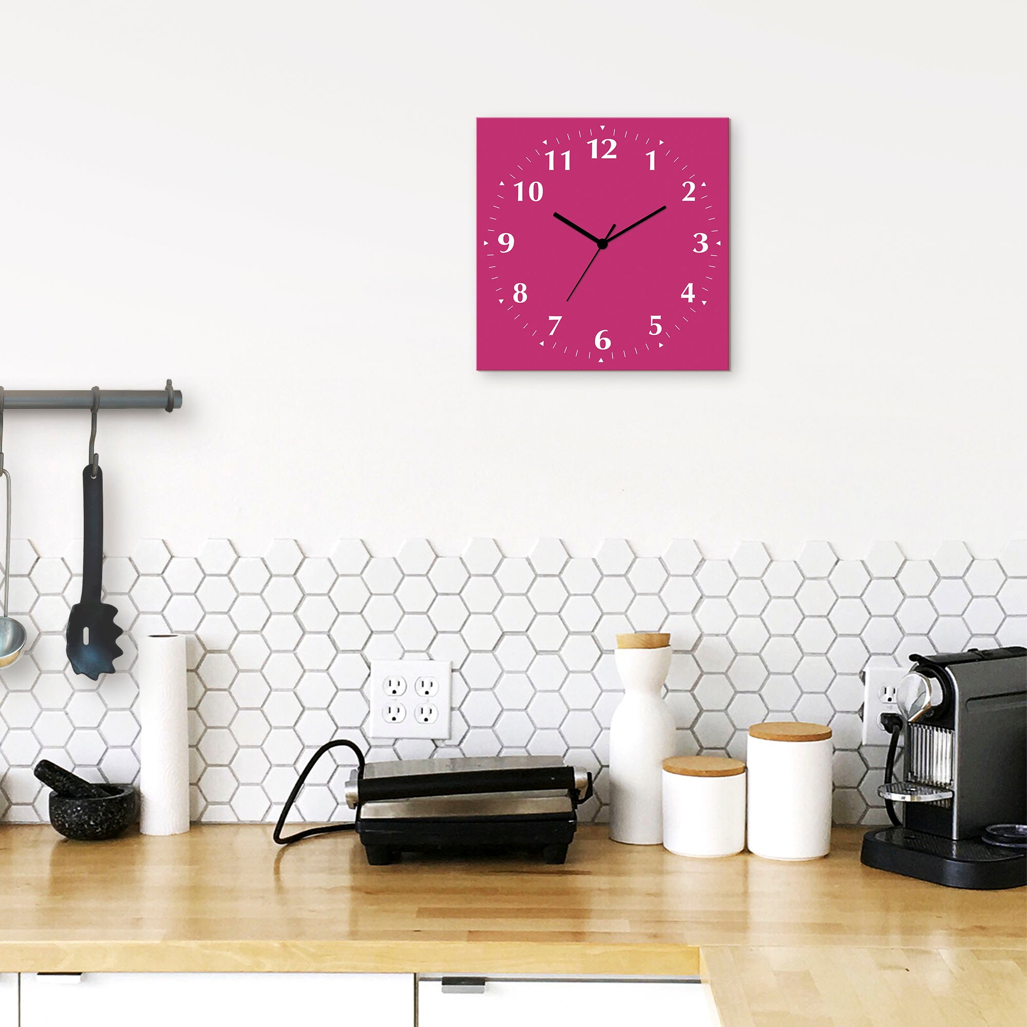 Image of Artland Wanduhr "Uni Trendfarben" wahlweise mit Quarz- oder Funkuhrwerk, lautlos ohne Tickgeräusche