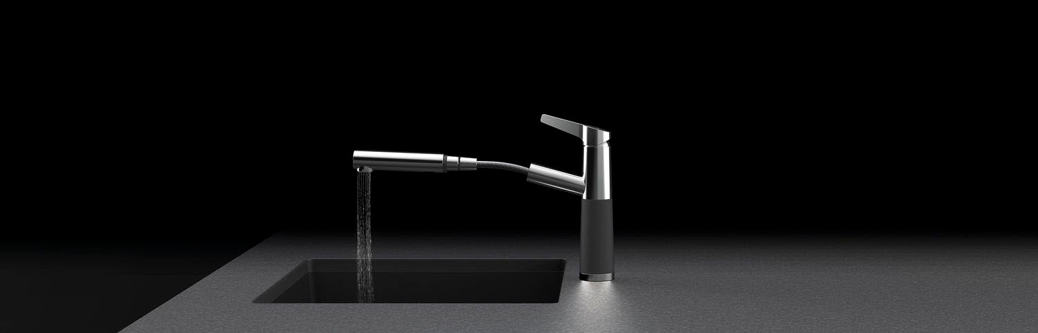 Schock Robinetterie de cuisine »SC-510 SB« ausziehbar, Strahl-Brause, Rückflussverhinderer, Schwenkbereich 120°