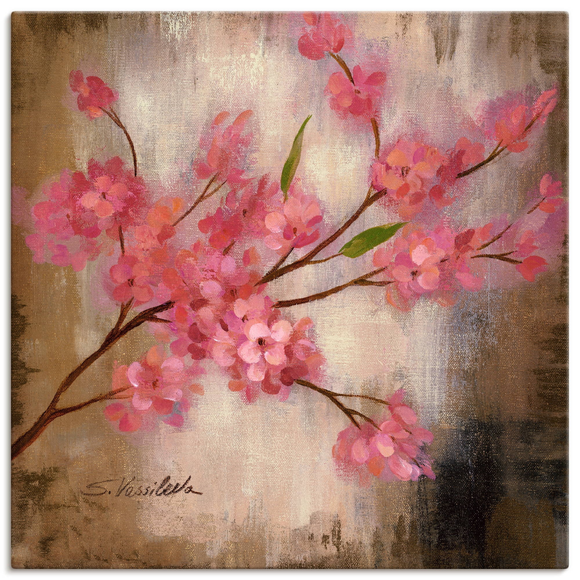 Image of Artland Leinwandbild "Kirschblüte I" Blumen 1 Stk. tlg. auf Holzrahmen gespannt