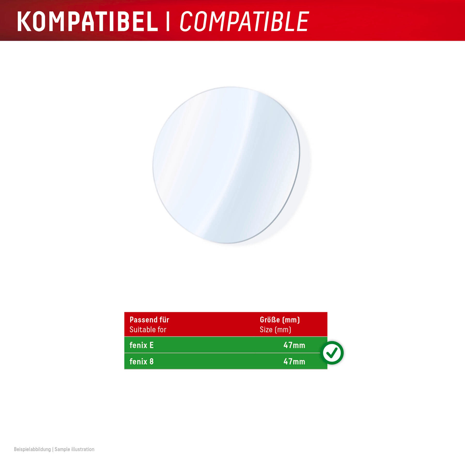 Displex Displayschutzglas »Smartwatch Glass Unbreakable Protector«, für Garmin fenix E 47 mm-Garmin fenix 8 47 mm, (Packung, 2x Hybrid Glass), Displayschutzfolie, Schutzfolie, Bildschirmschutz, kratz- & stossfest