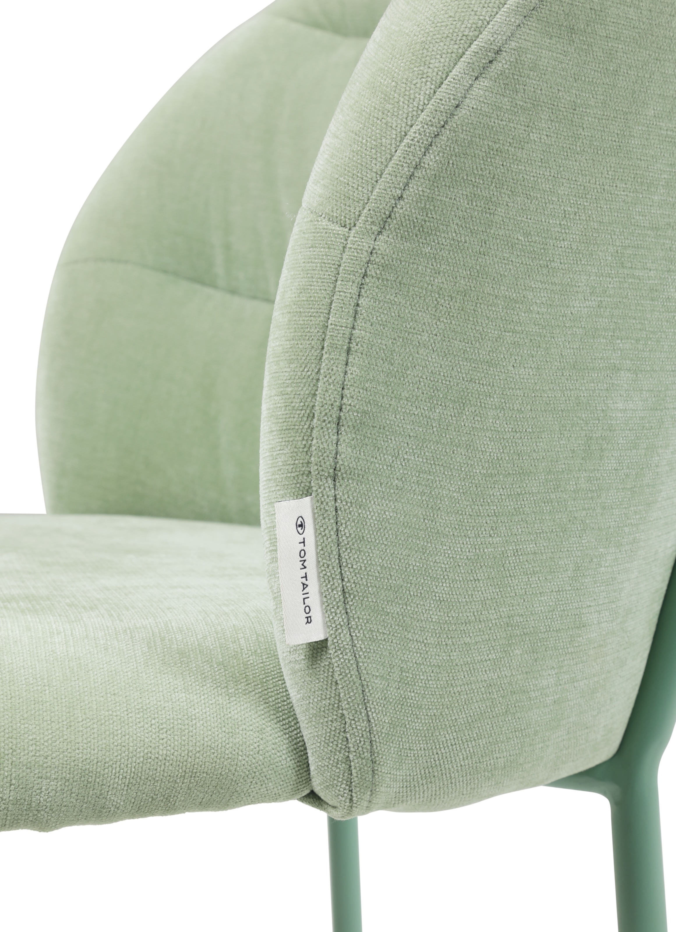 TOM TAILOR HOME 4-Fussstuhl »LEAF CHAIR«, (Set), 2 St., Chenille, 4-Fussgestell, Raffung in der Rückenlehne