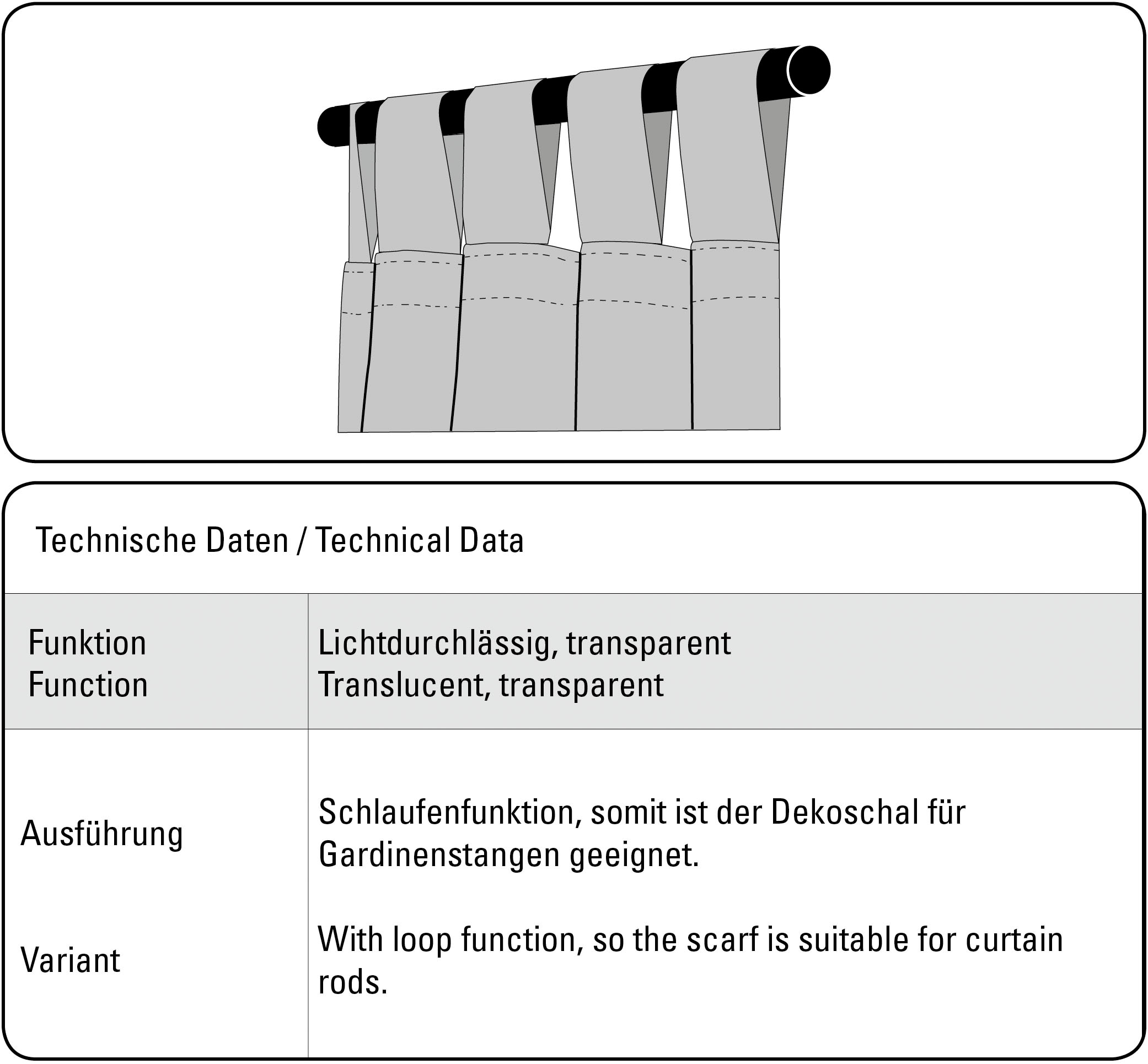 Sehlbach Gardine »Schal Voile Uni« Schlaufen 1 Stk. tlg. mit Schlaufen