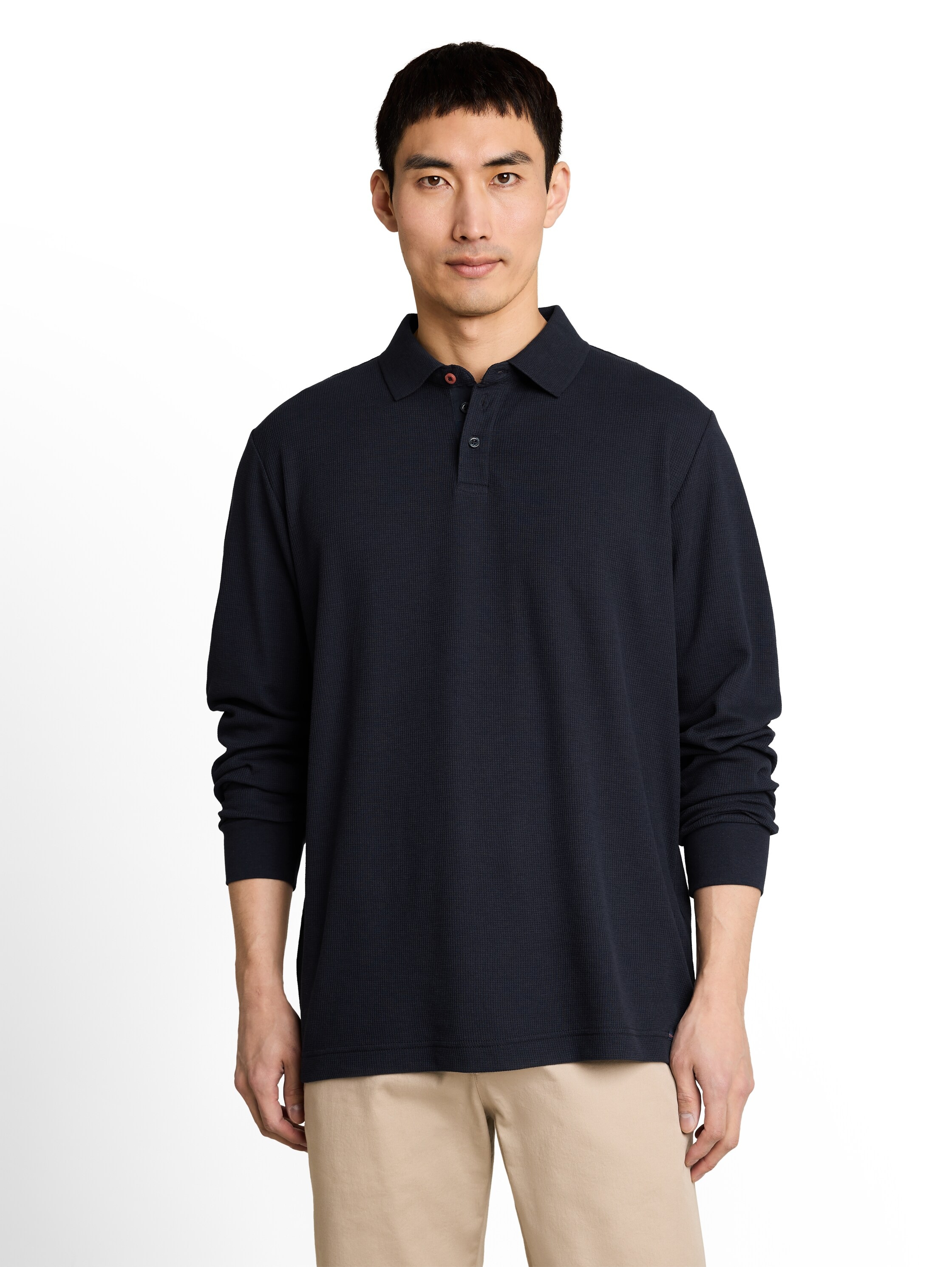Image of TOM TAILOR Langarm-Poloshirt mit Polokragen und Knopfleiste