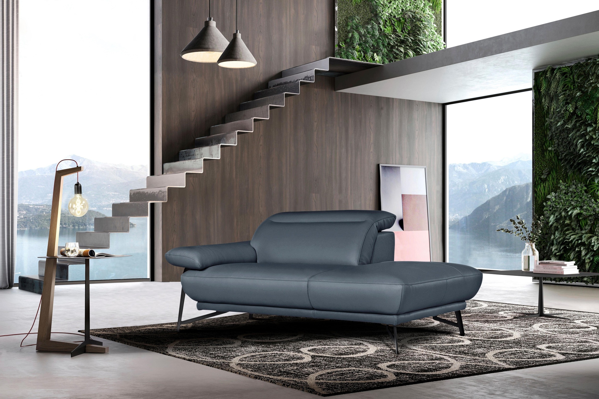 Egoitaliano Polstergarnitur »Anais, Design mit hohem Sitzkomfort für mehr Bequemlichkeit«, Set: bestehend aus Sofa und Ottomane, inkl. Kopfteilverstellung