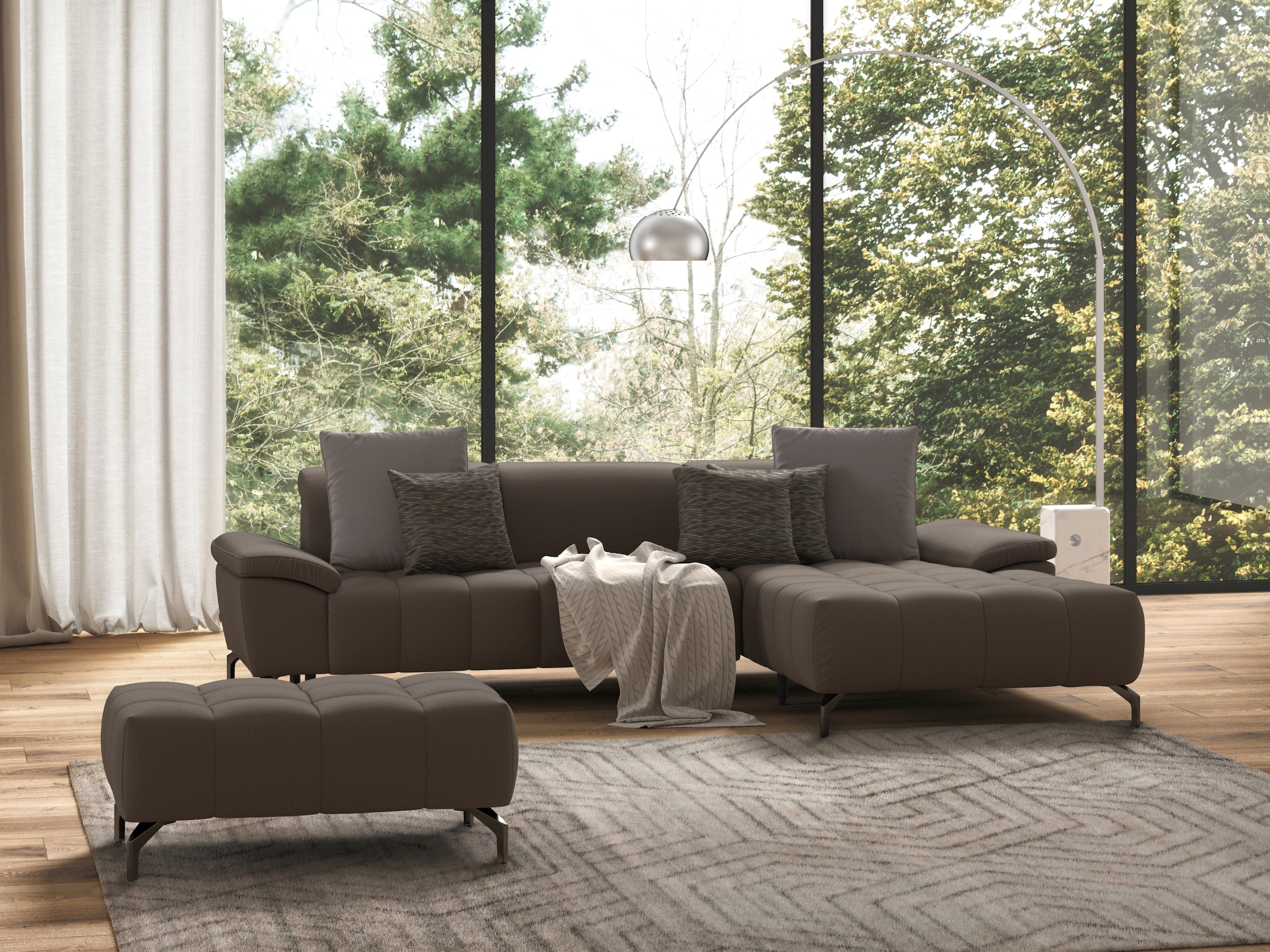 sit&more Ecksofa »Cool L-Form«, wahlweise mit Kopfteilverstellung und Vorziehsitz, motorisch