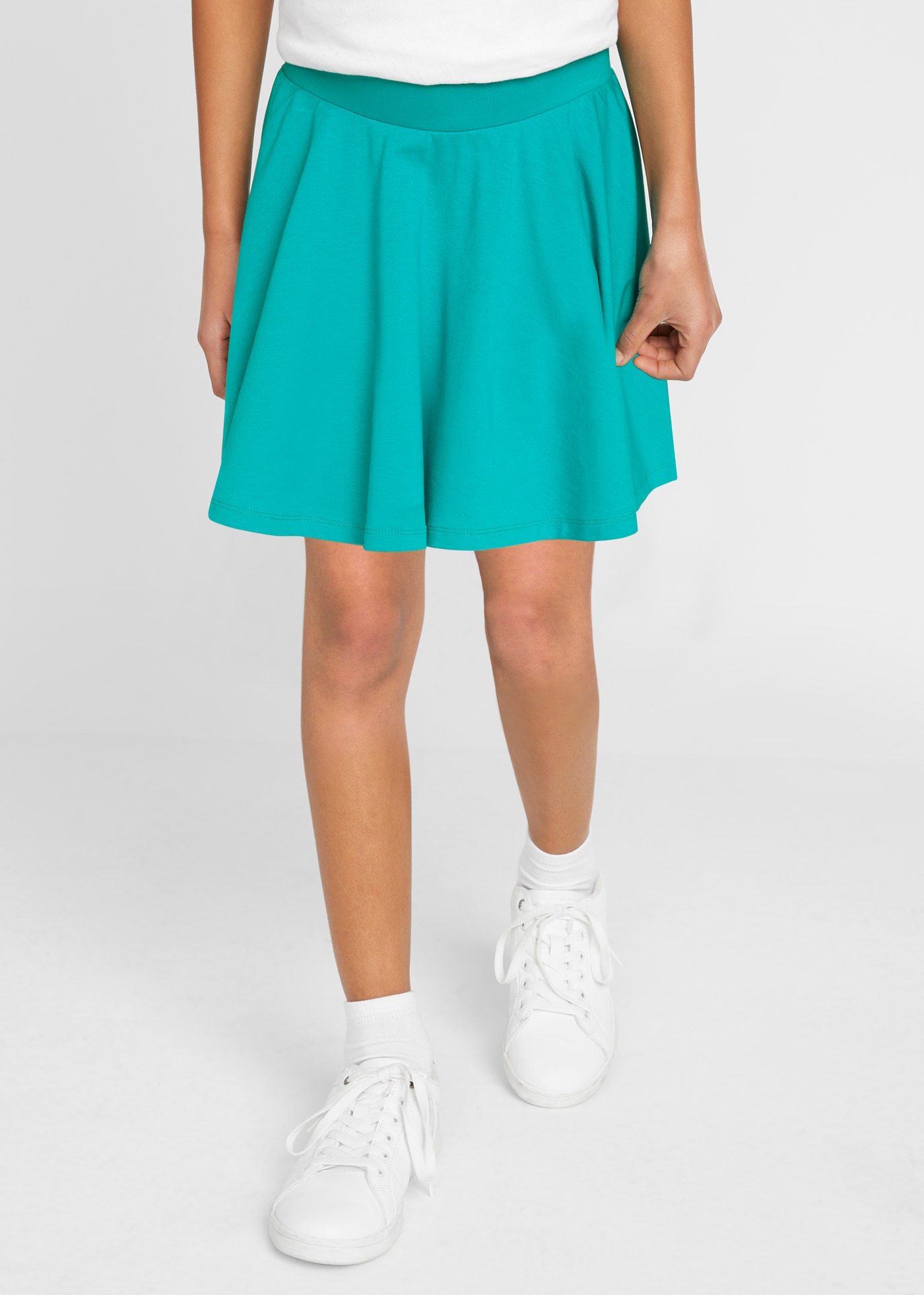 bonprix Jupe en jersey Packung, 2 weich fliessendes Material, elastischer Bund, Regular Fit