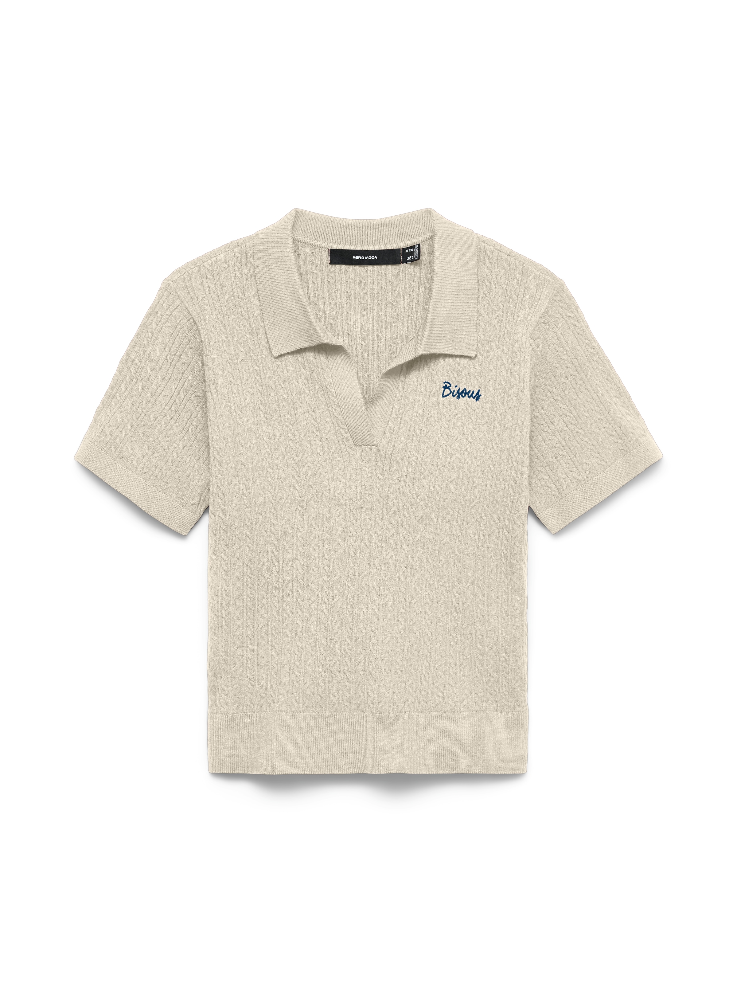 Vero Moda Pull à col polo »VMGOLD CABLE SS POLONECK PULLOVER« mélange viscose, coupe régulière