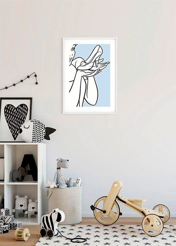 Komar Bild »Cinderella Glass Shoe«, Disney, (1 St.), Wandbild zur Dekoration im Kinderzimmer - ohne Rahmen