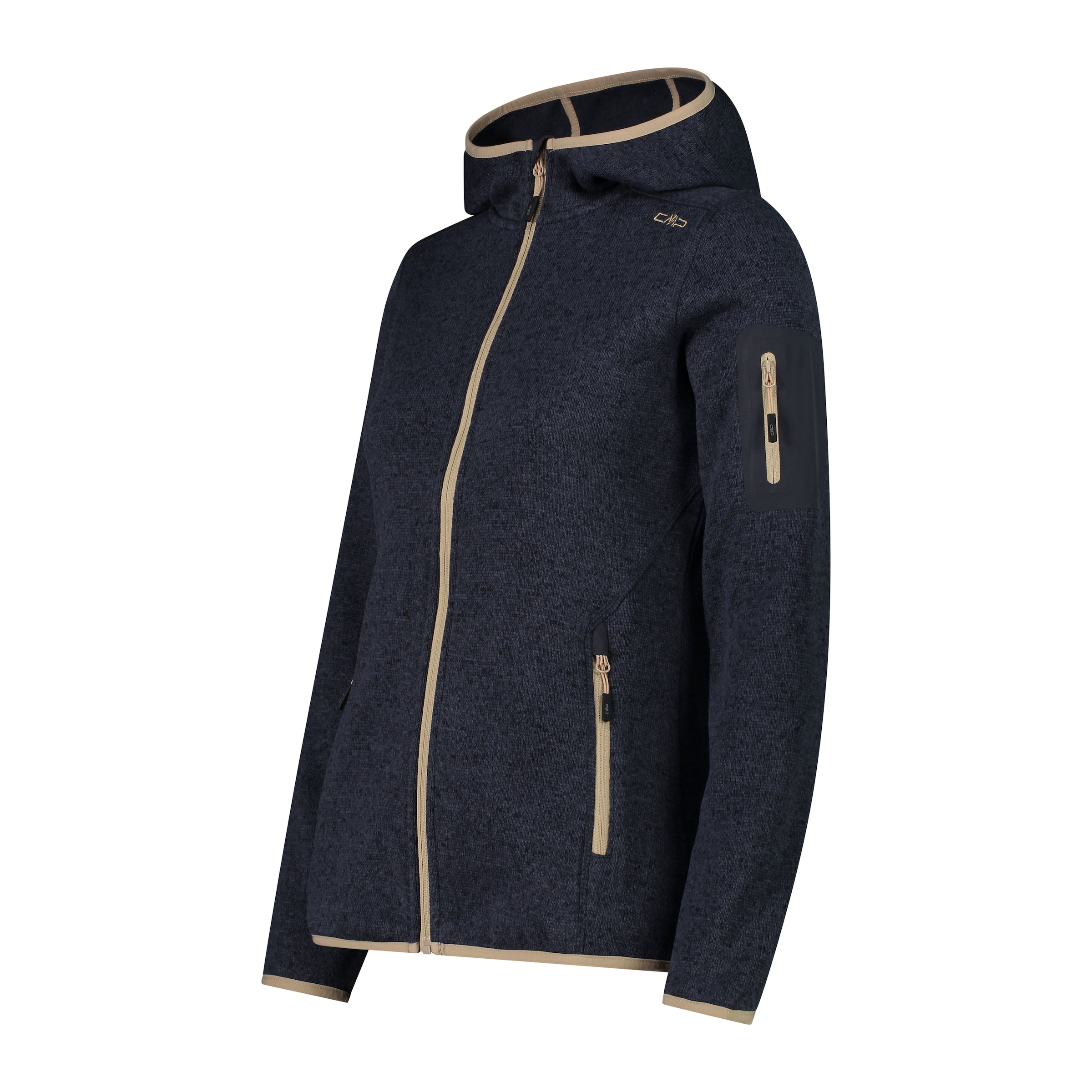 CMP Strickfleecejacke »KNITTED MELANGE HOODY WOMAN HOODY«, (1 St.), mit Kapuze, Wärmend und