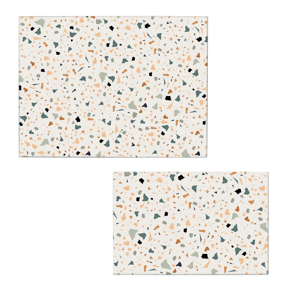 Image of Zeller Present Schneidebrett "Terrazzo" extra Halt dank Silikon Füsse, 2-teilig, 30x20 cm