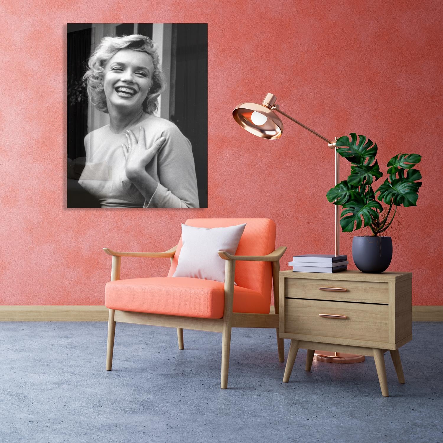 Image of queence Acrylglasbild "Marilyn" Frau Schwarz-Weiss Stars Fine Art-Print in Galeriequalität