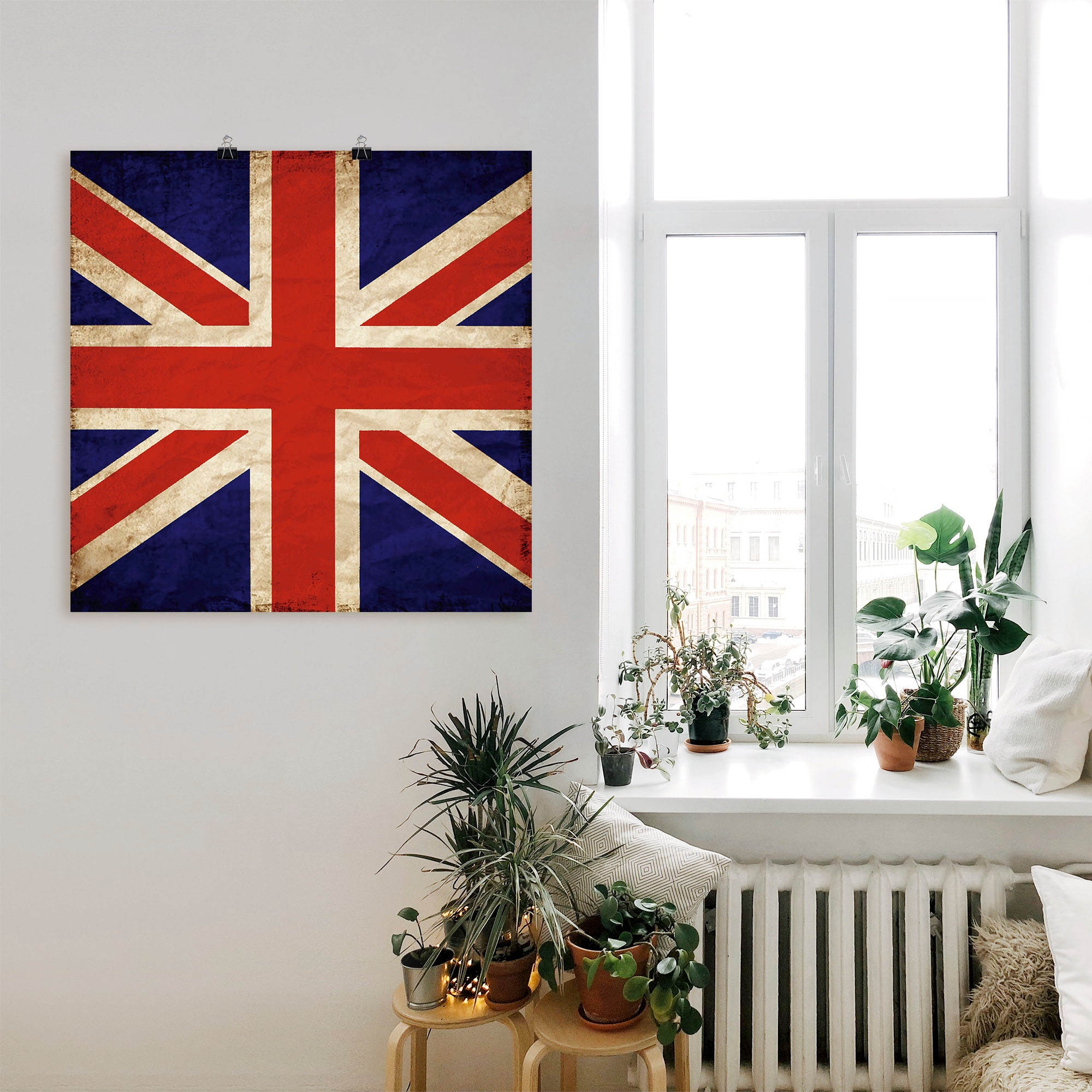 Artland Poster »Vereinigtes Königreich Flagge«, Zeichen, (1 St.), als Alubild, Leinwandbild, Wandaufkleber oder Poster in versch. Grössen