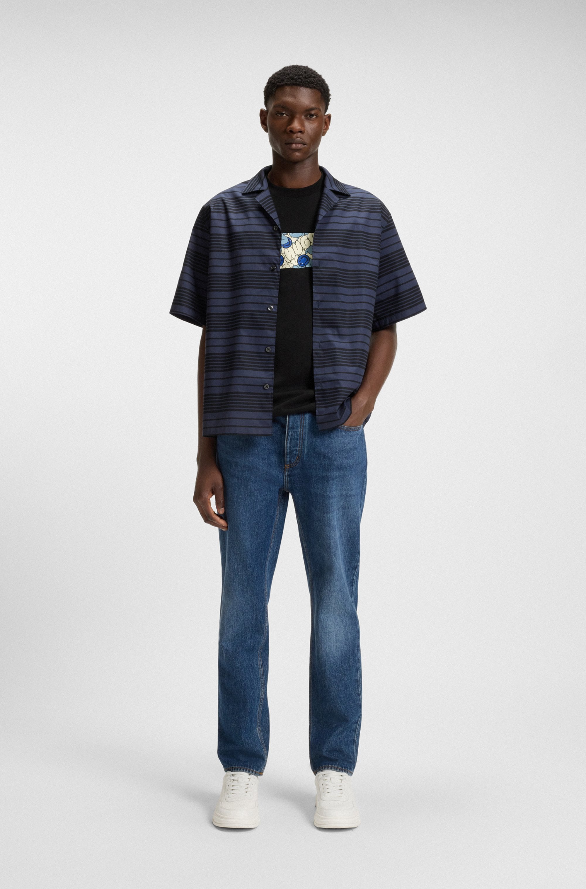 HUGO Blue T-Shirt »Nurix«, mit coolem Druck