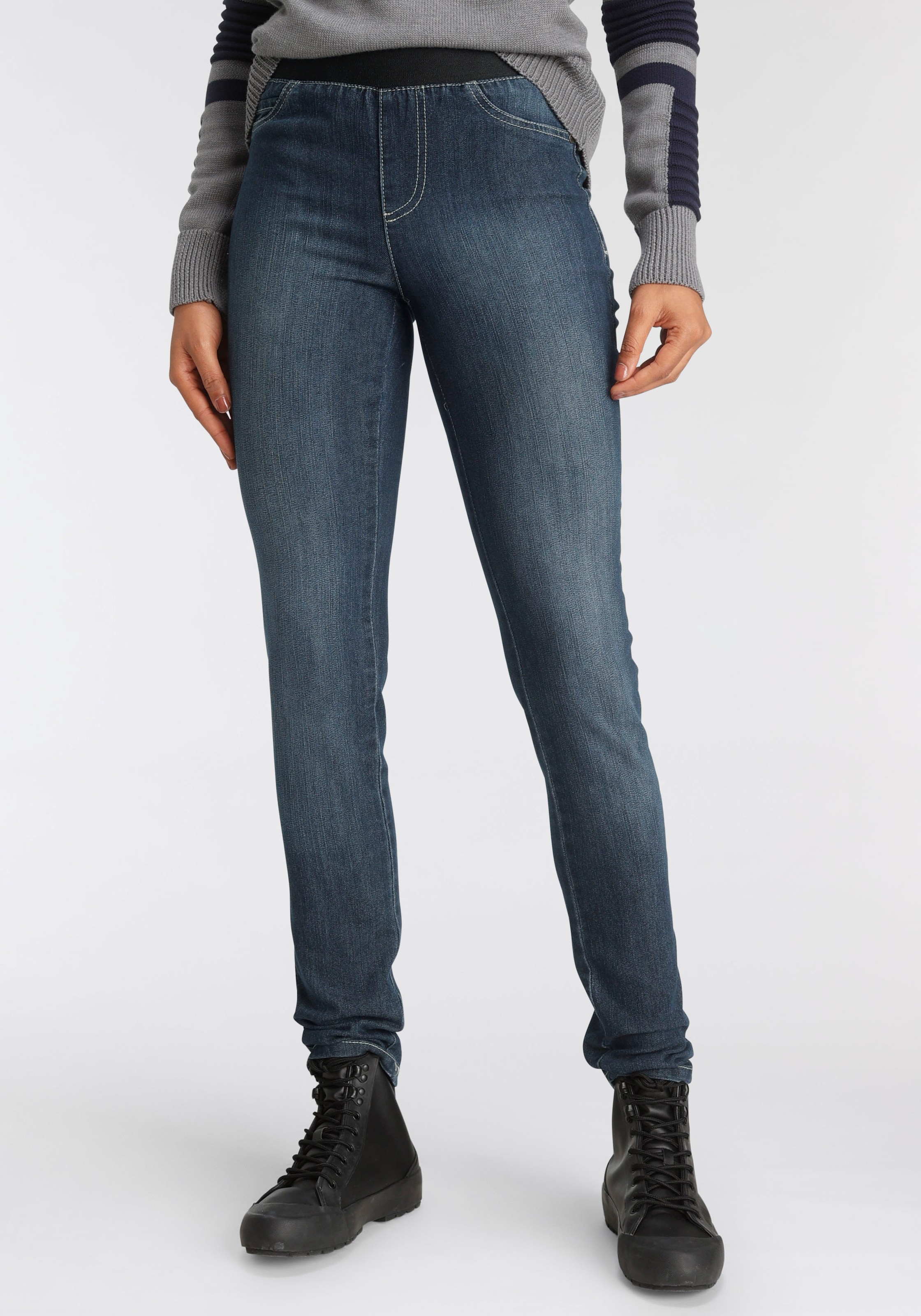 Skinny-fit-Jeans, Mid Waist Comfort-Stretch