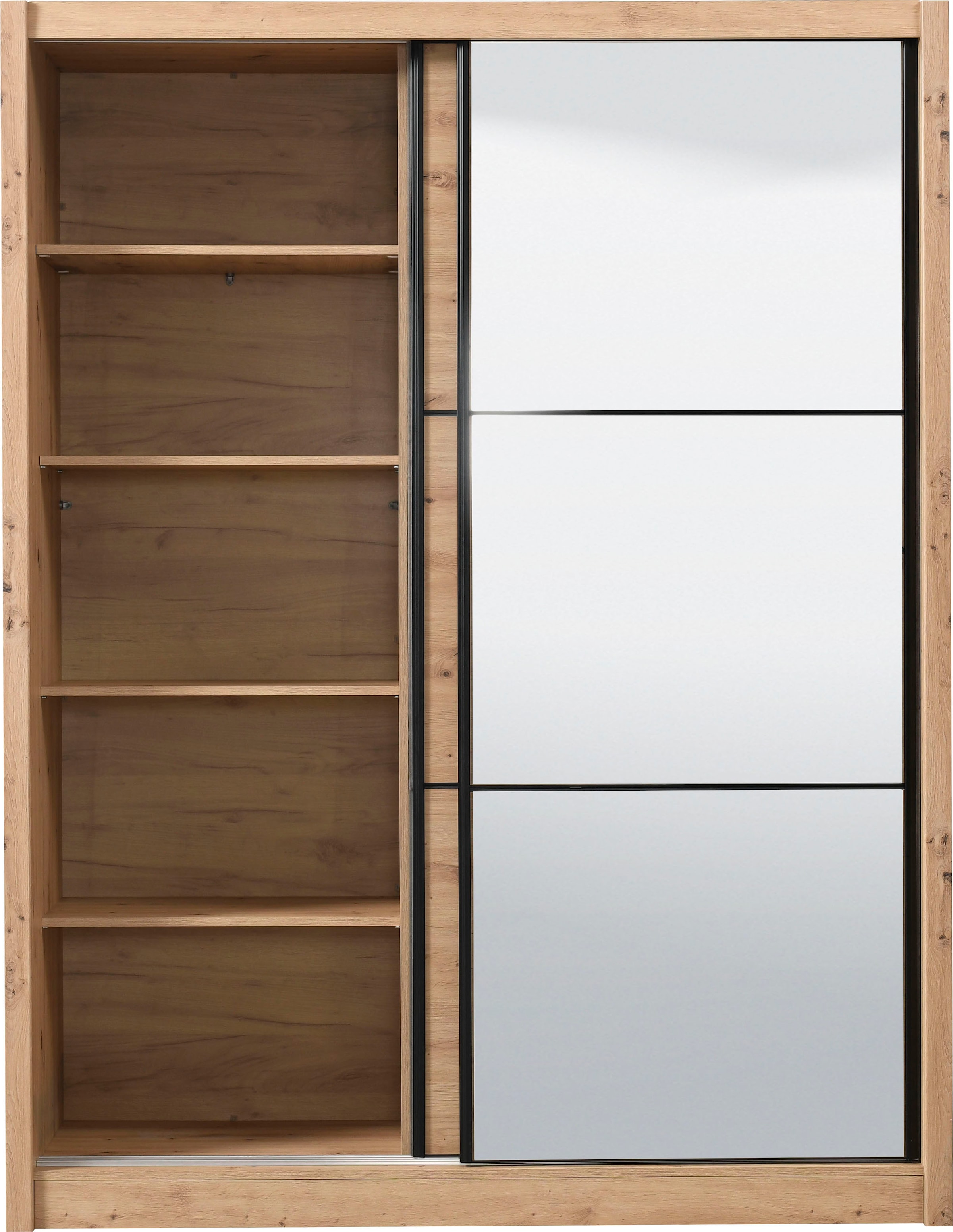 INOSIGN Schwebetürenschrank »Navara Kleiderschrank mit Spiegel Wäscheschrank Garderobe«, mit grosszügiger Innenausstattung, FSC®-zertifiziert, in 3 Breiten