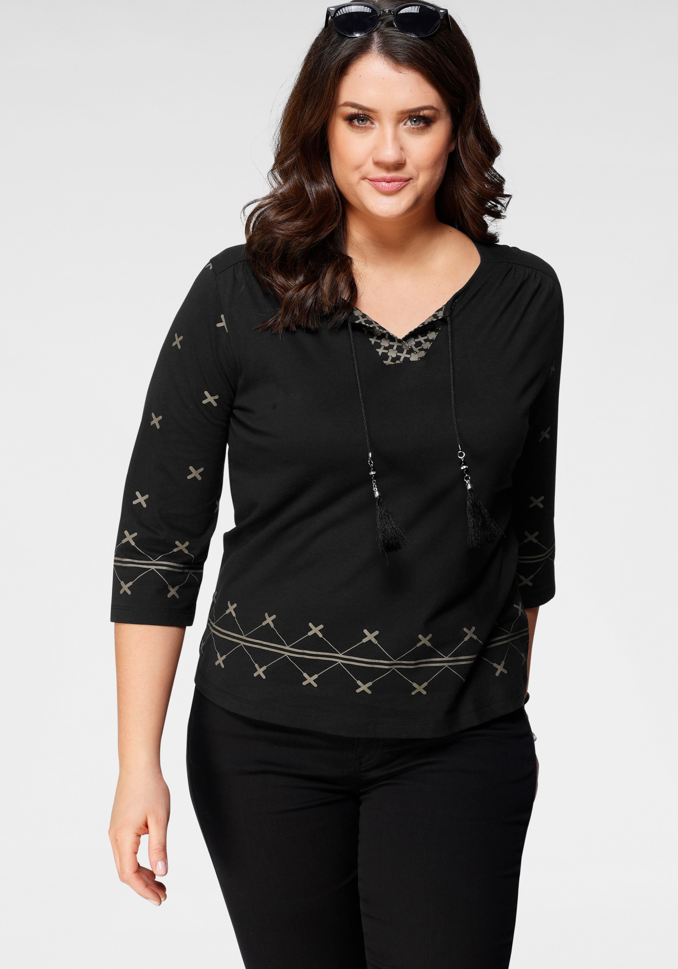 Image of Boysen's 3/4-Arm-Shirt, im Ethno Stil NEUE FARBEN bei Ackermann Versand Schweiz