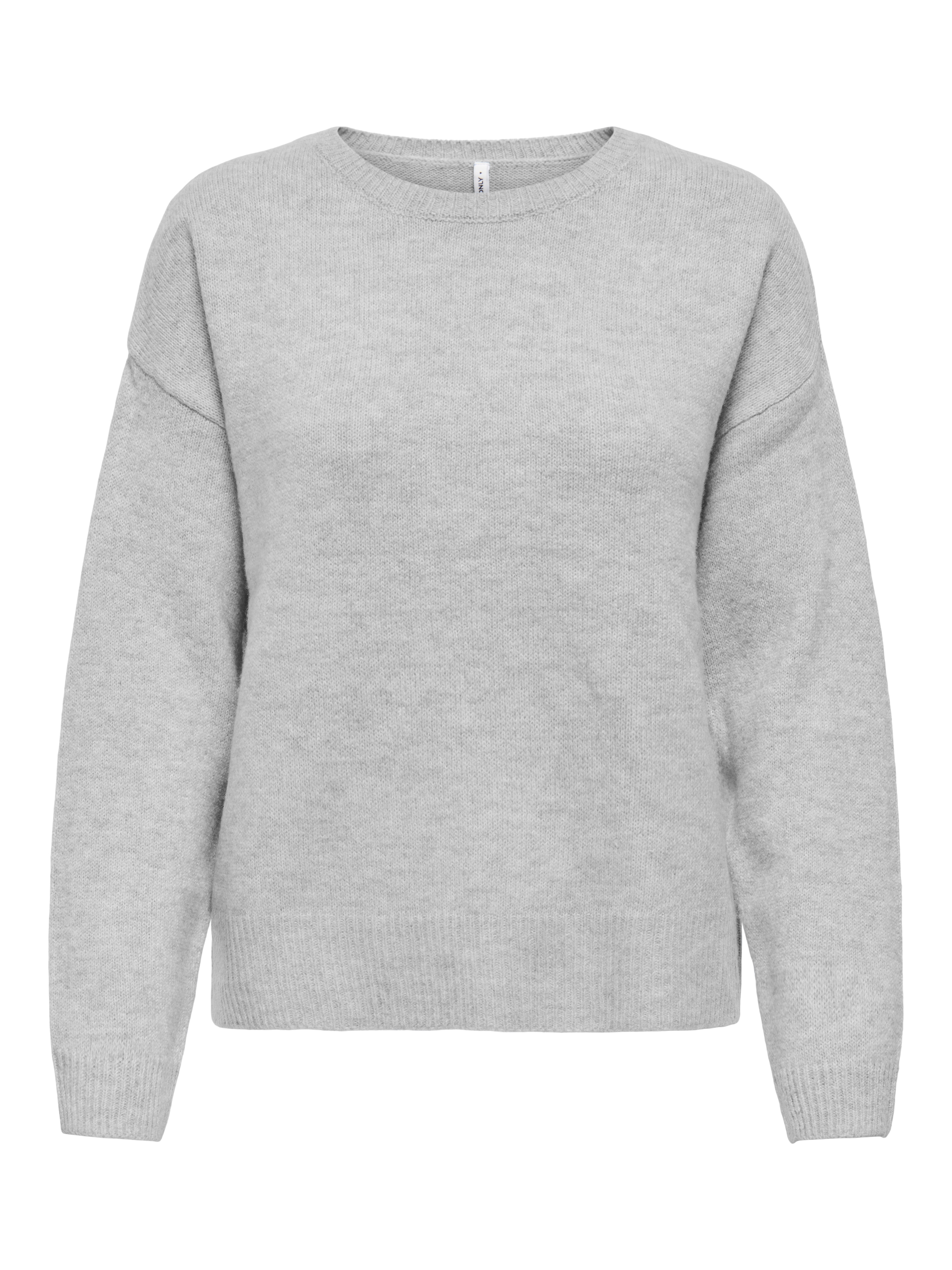 ONLY Pull en tricot »ONLOLIVIA LS O-NECK CC KNT« mélange de matériaux, coupe régulière