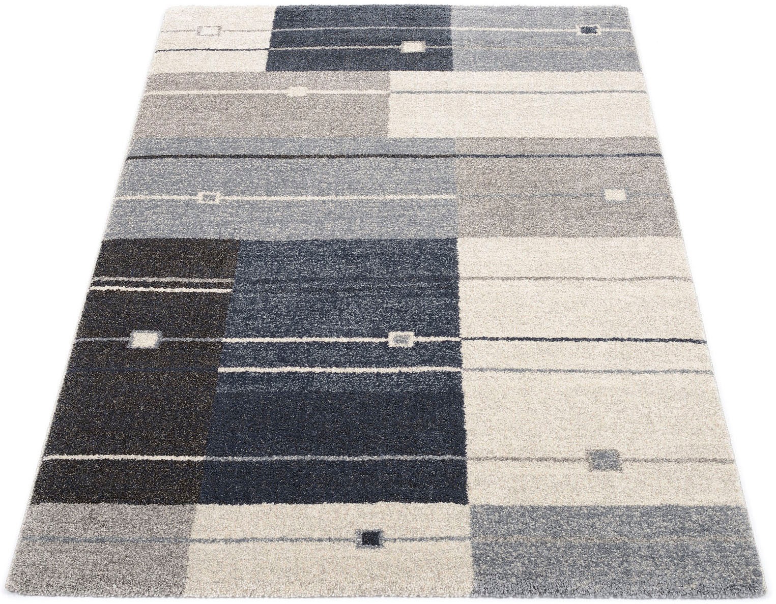 Image of OCI DIE TEPPICHMARKE Teppich "CASTLE MODENA, auch als Läufer" rechteckig 20 mm Höhe dichter Frisé Kurzflor, kariert, Wohnzimmer, Schlafzimmer