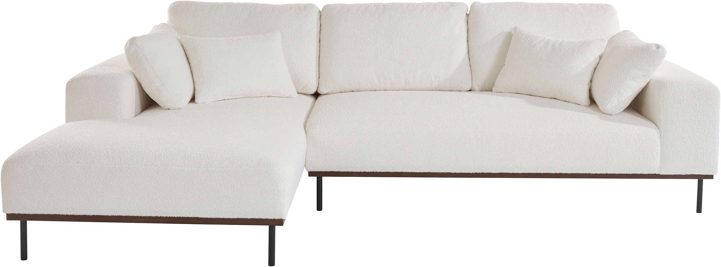 Image of elbgestoeber Ecksofa »Elbpier«, mit hochwertigem, gebeiztem Holzrahmen und 4 Zierkissen bei Ackermann Versand Schweiz