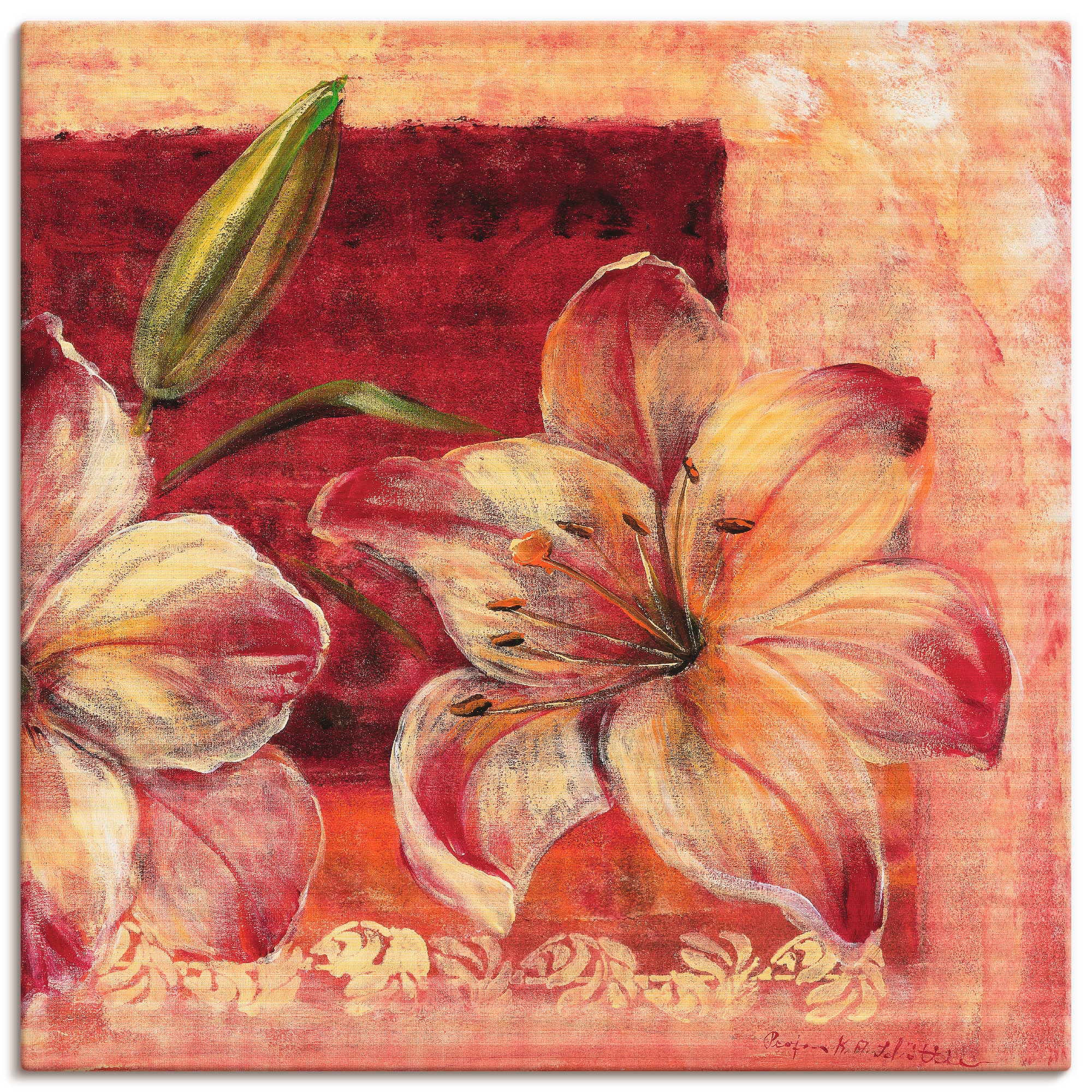 Image of Artland Leinwandbild "Klassische Blumen IV" Blumen 1 Stk. tlg. auf Holzrahmen gespannt