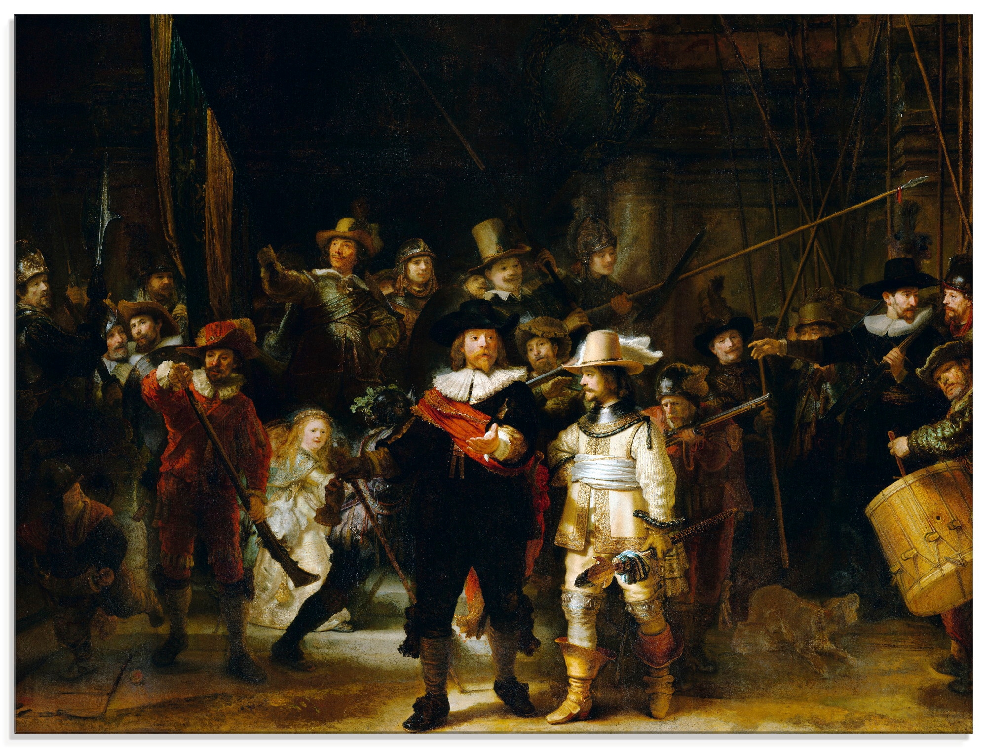 Image of Artland Glasbild "Die Nachtwache. 1642" Porträts 1 Stk. tlg. in verschiedenen Grössen