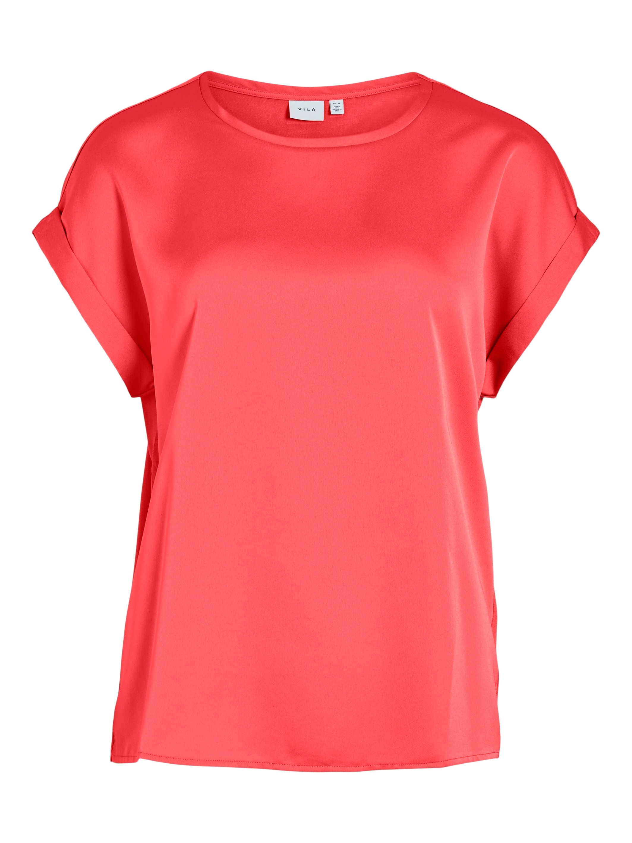 Vila Kurzarmshirt »VIELLETTE S/S SATIN TOP - NOOS«, Satin Optik