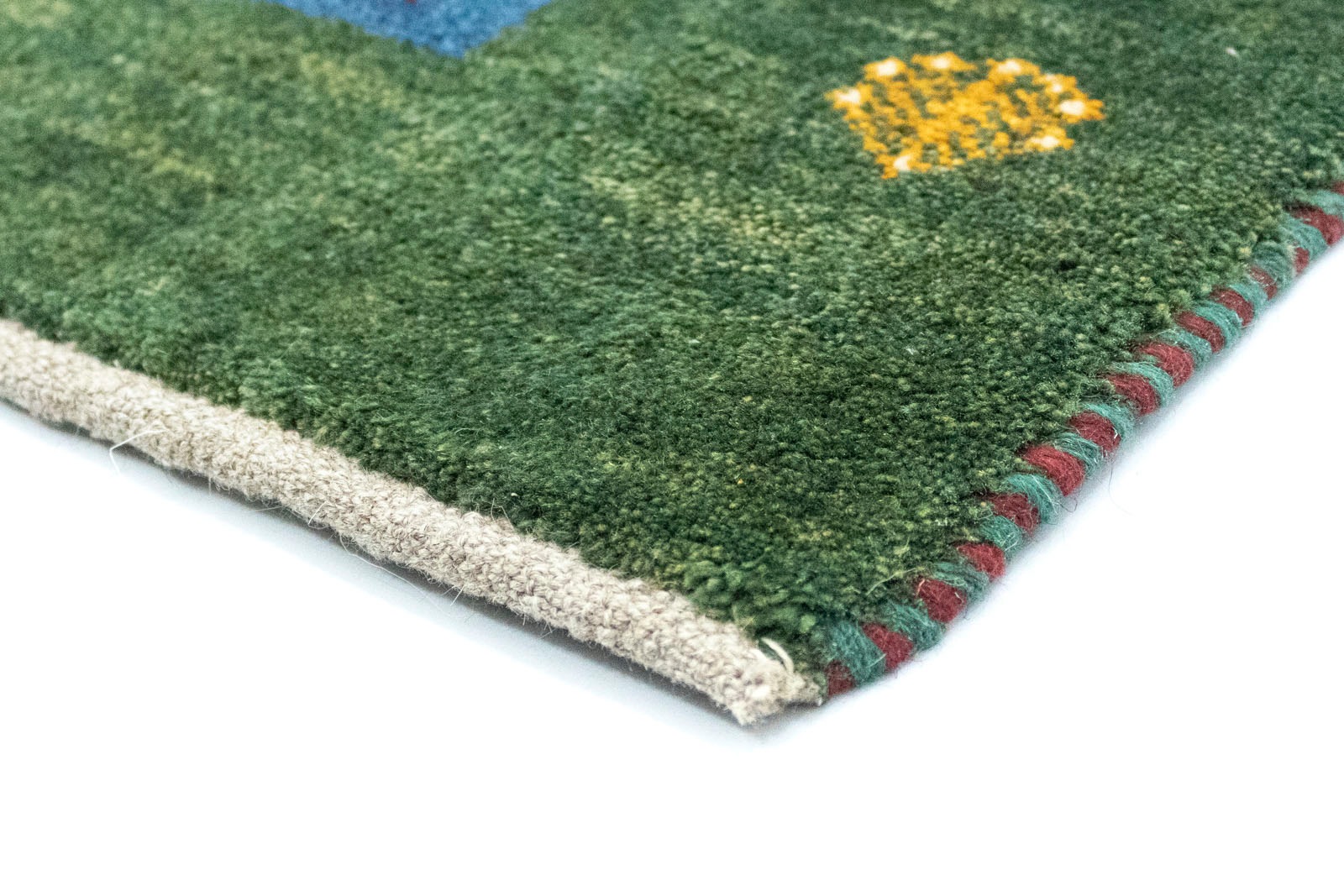 morgenland Wollteppich »Gabbeh Teppich handgeknüpft grün«, rechteckig,  handgeknüpft kaufen | Kurzflor-Teppiche