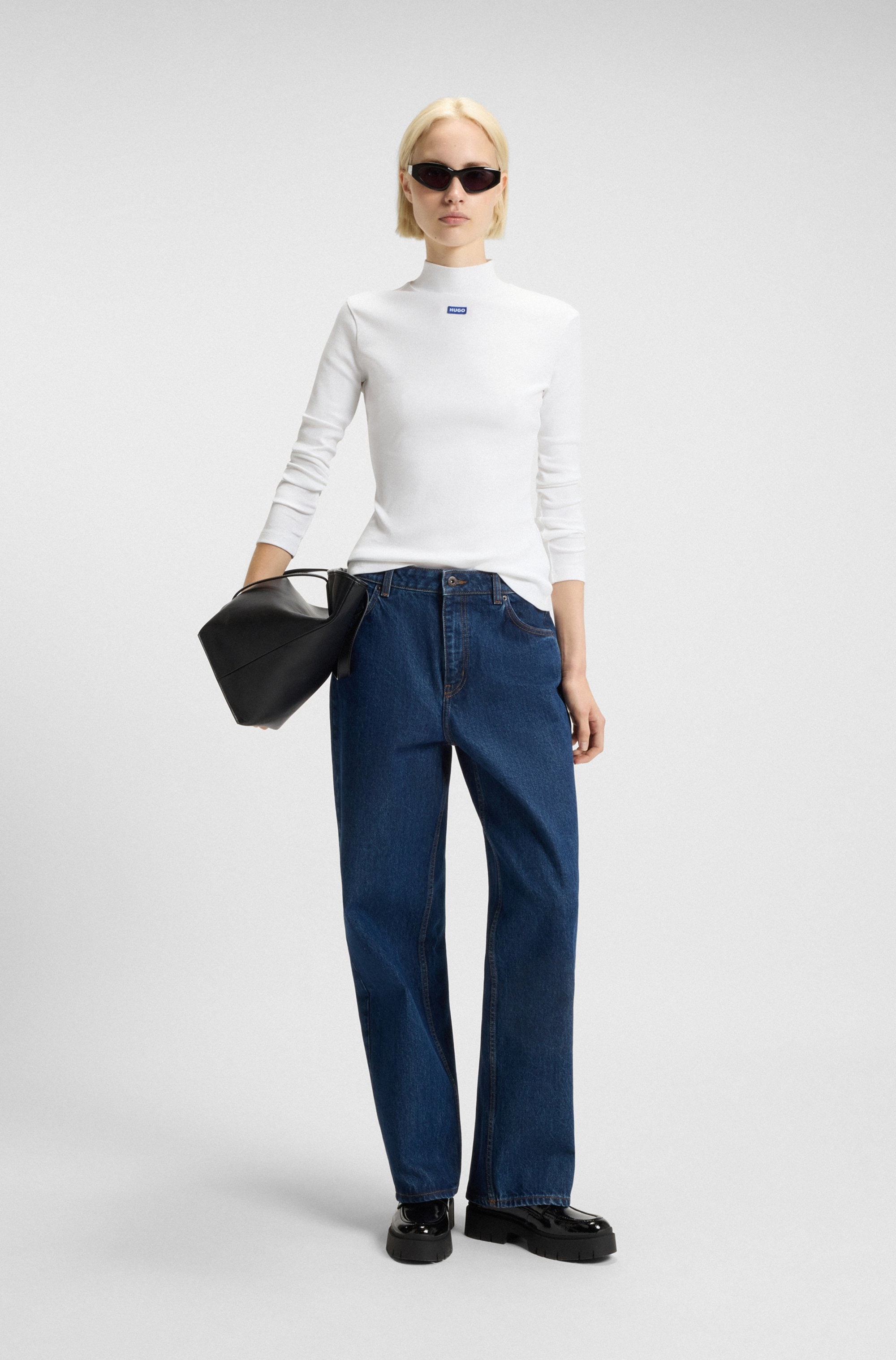 HUGO Blue T-shirt à manches longues »Easy Longsleeve« mit Stehkragen