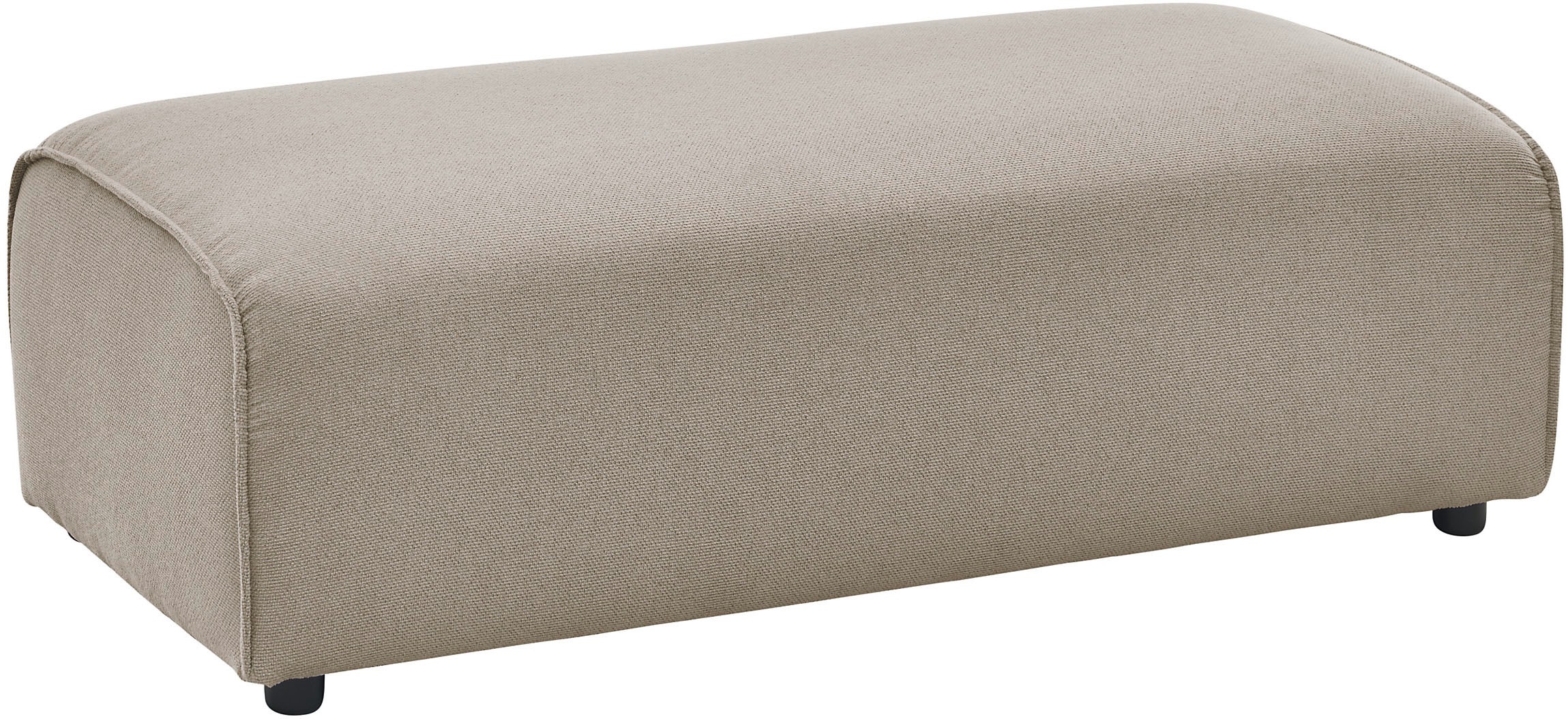 LeGer Home by Lena Gercke Hocker »PIARA, Polsterhocker mit Kedernaht, Cord, Leinenoptik o. Strukturstoff«, zur Serie PIARA, rechteckig, schwarze Füsse, bequemer Sitzkomfort