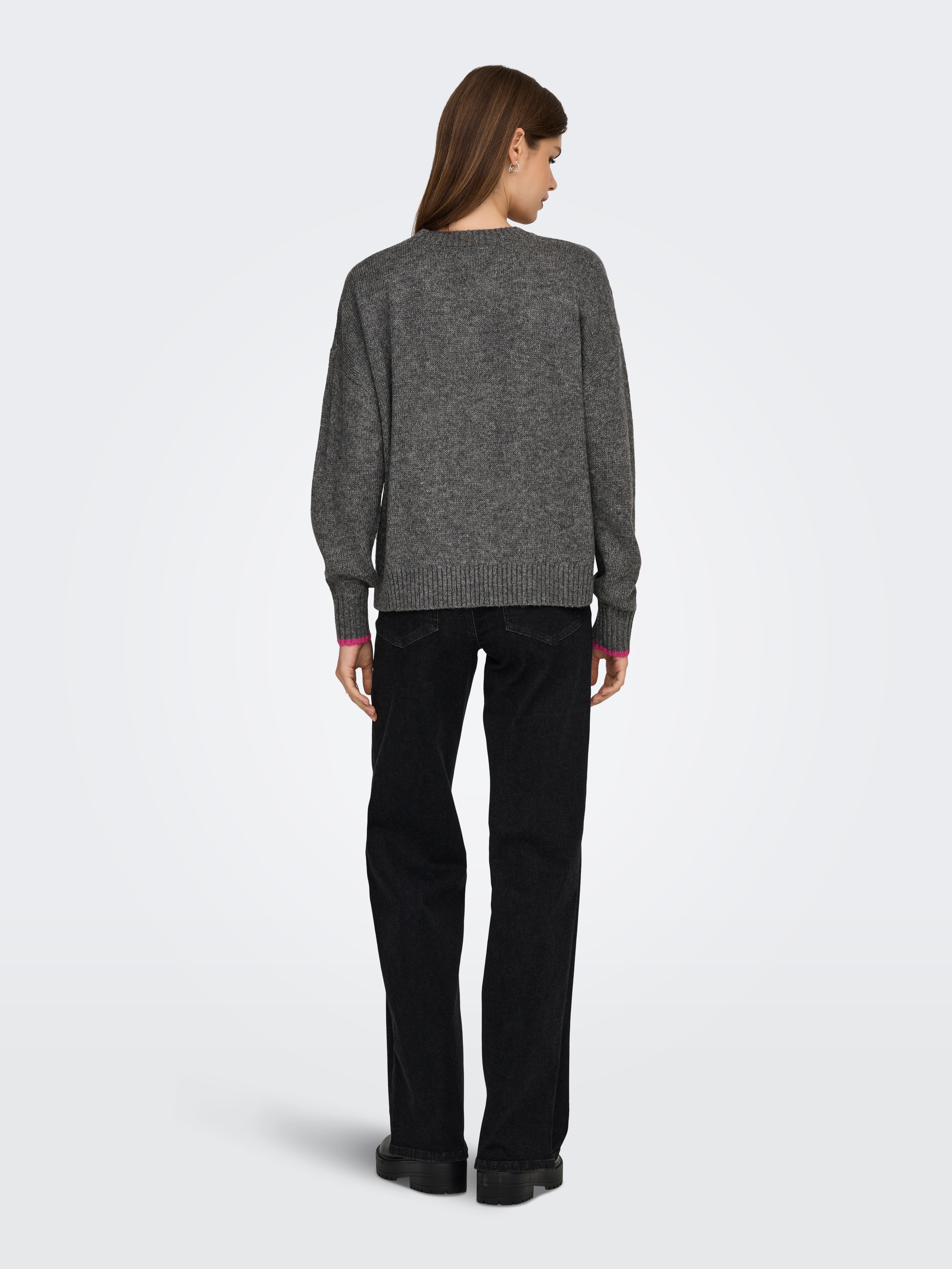 ONLY Rundhalspullover »ONLNEW AMOUR LS TEXT O-NECK CS KNT«